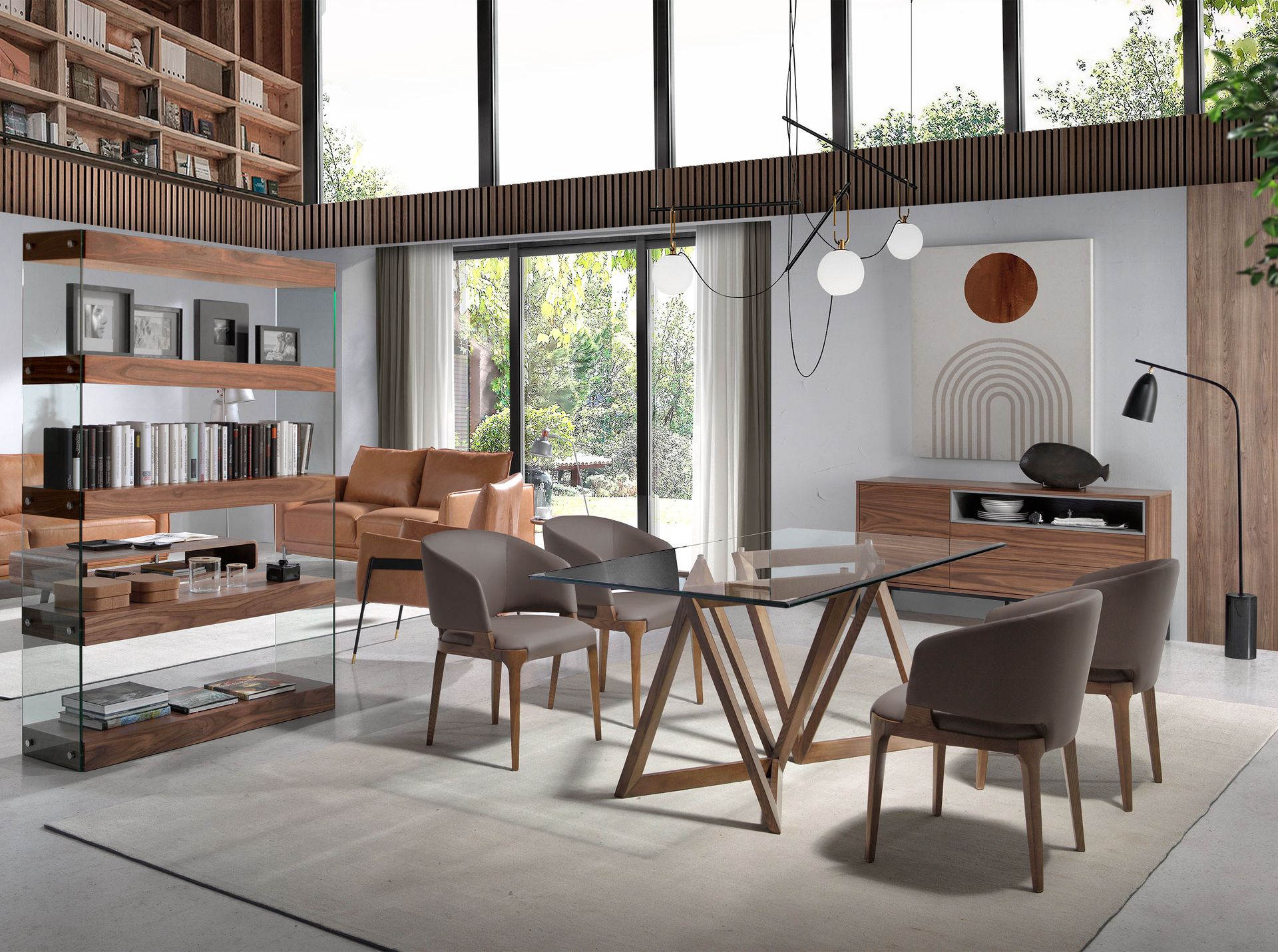 Dining table Glass Brown