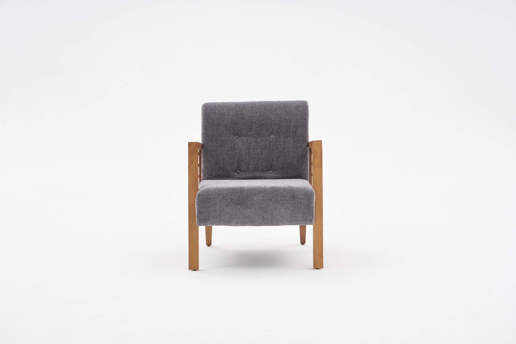 Kemer Sessel Holzfurnier Grau