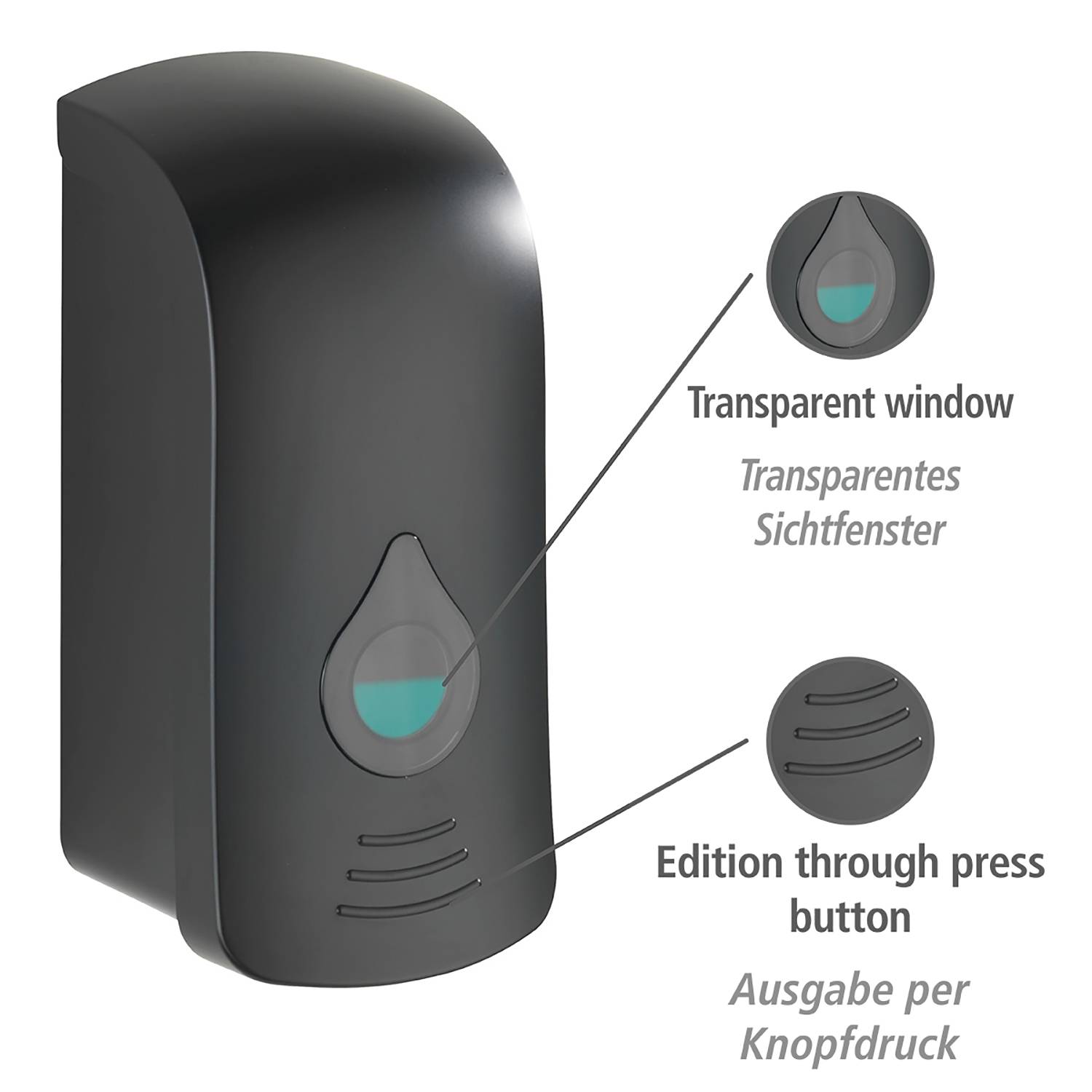 Ranera Desinfektionsmittelspender ABS Schwarz