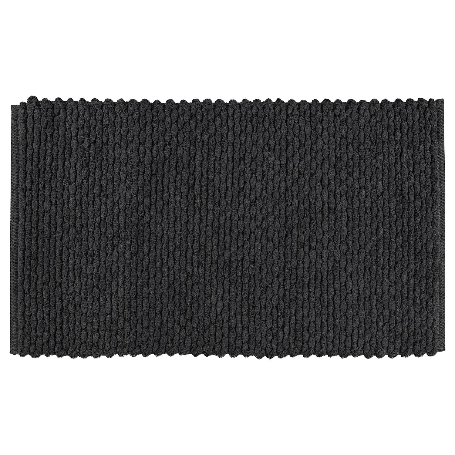 Bath mat Willow Cotton Polyester Anthracite 60 x 100 cm