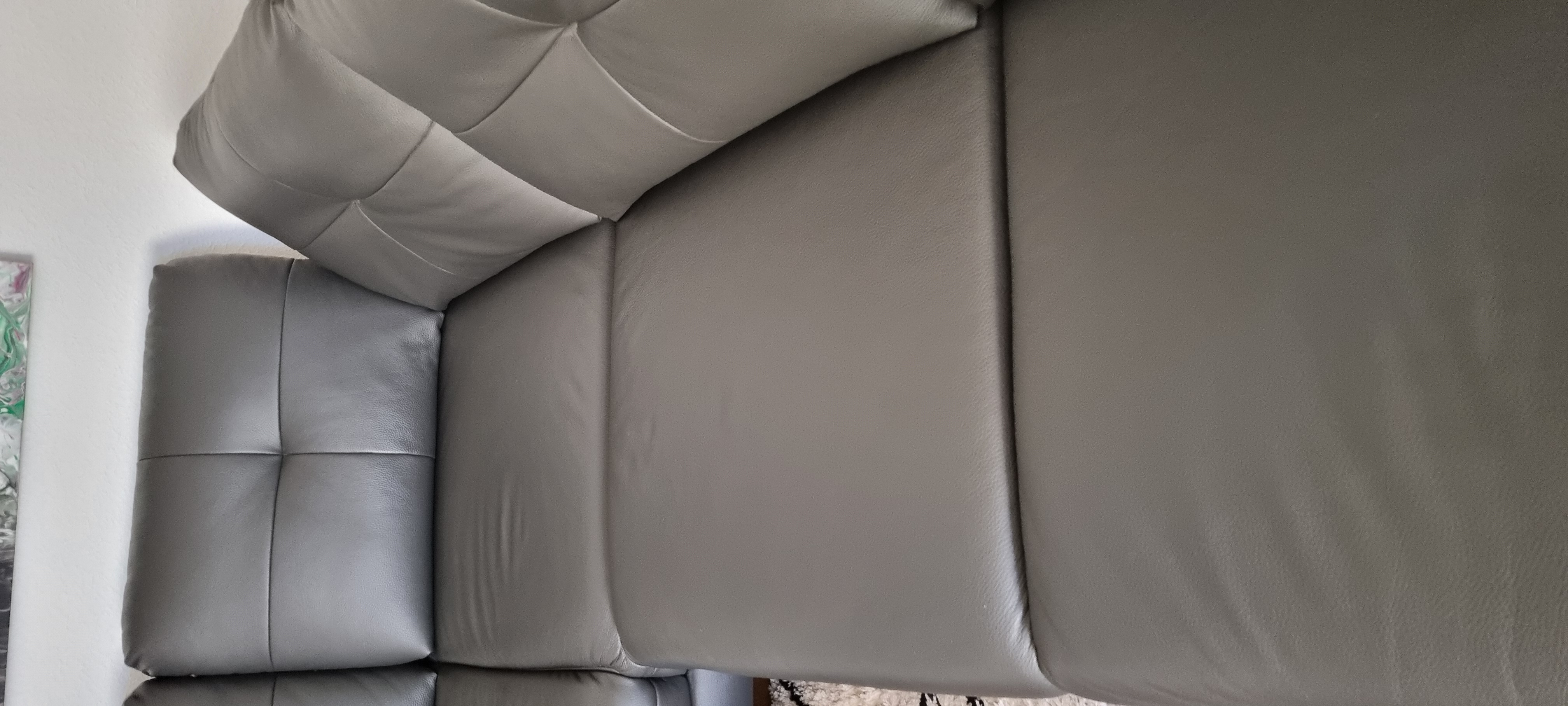 Assea Ecksofa Leder Anthrazit