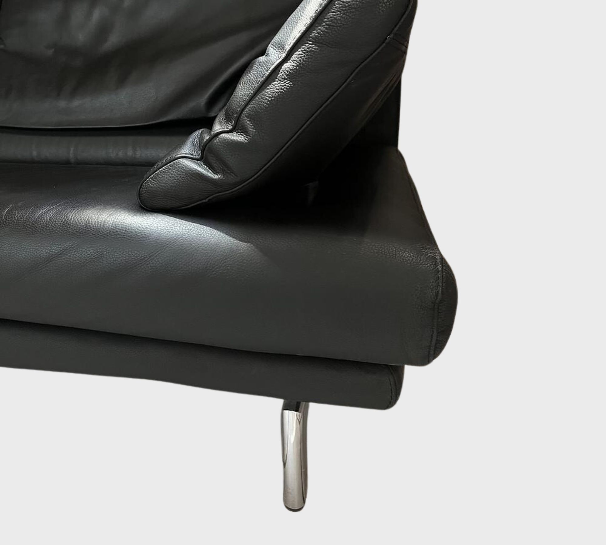 Sofa 2,5-Sitzer Leder Schwarz