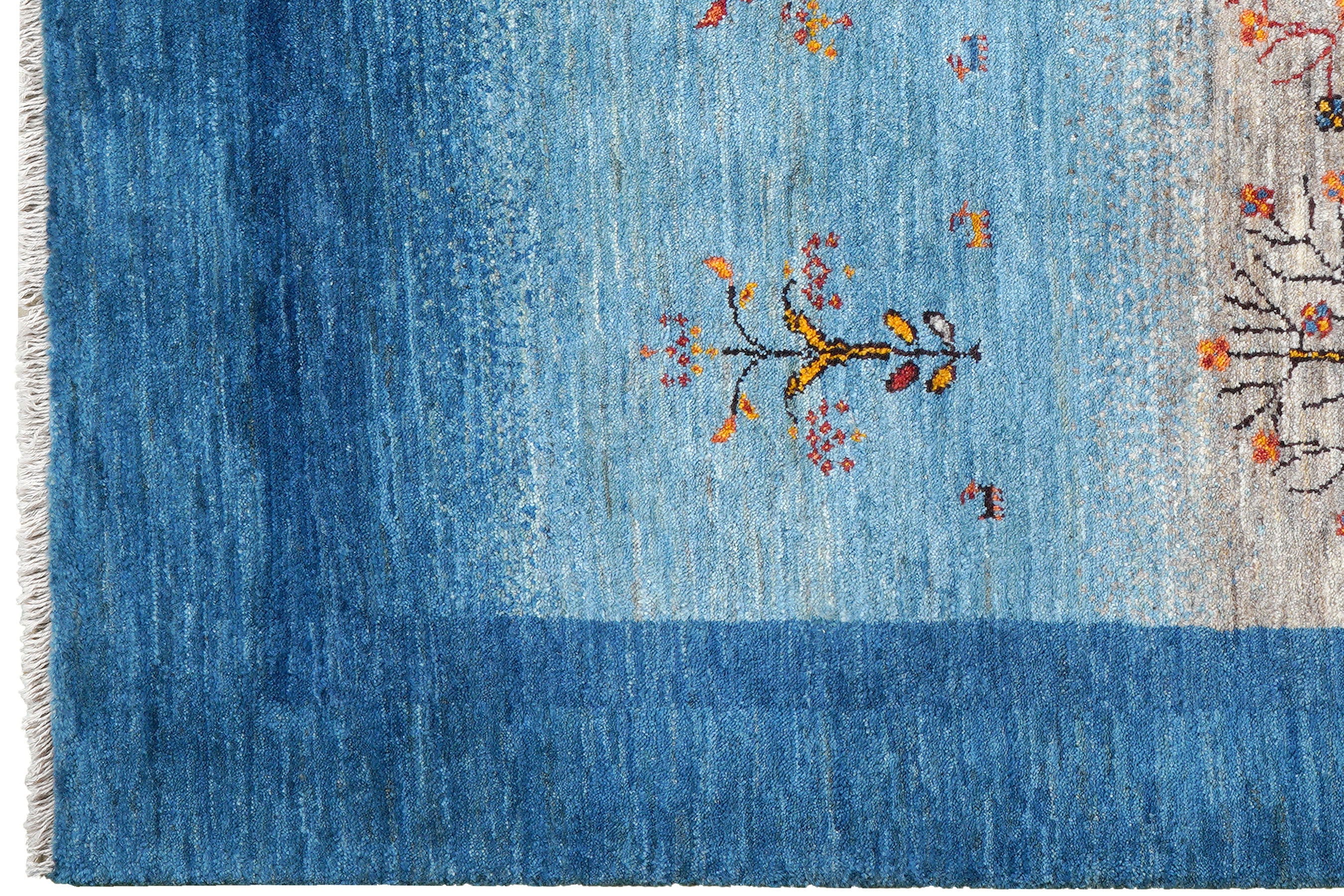 Rizbaf Gabbeh-Teppich Wolle Blau