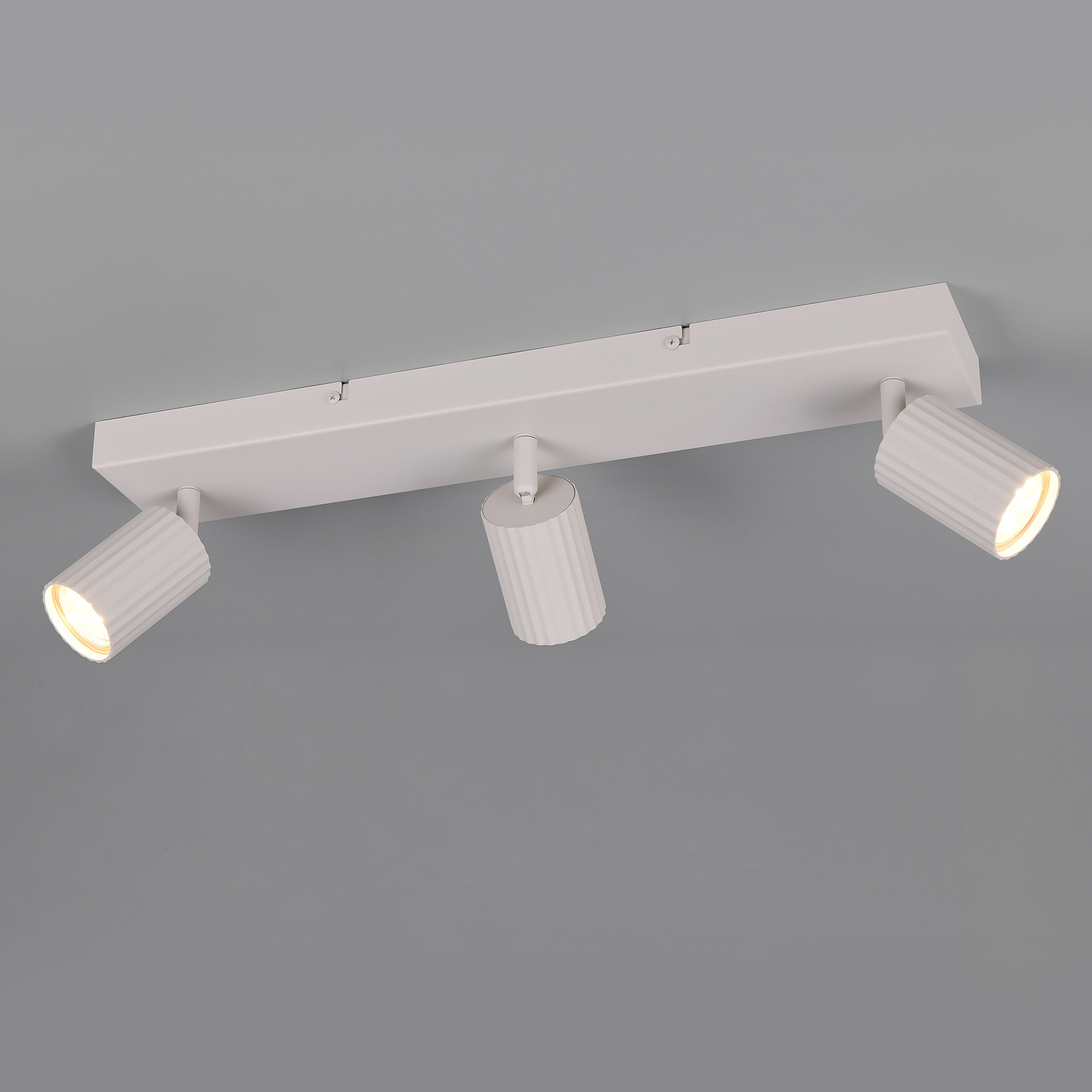 3-Flammig Soka Deckenleuchte Rechteckig Eisen Grau