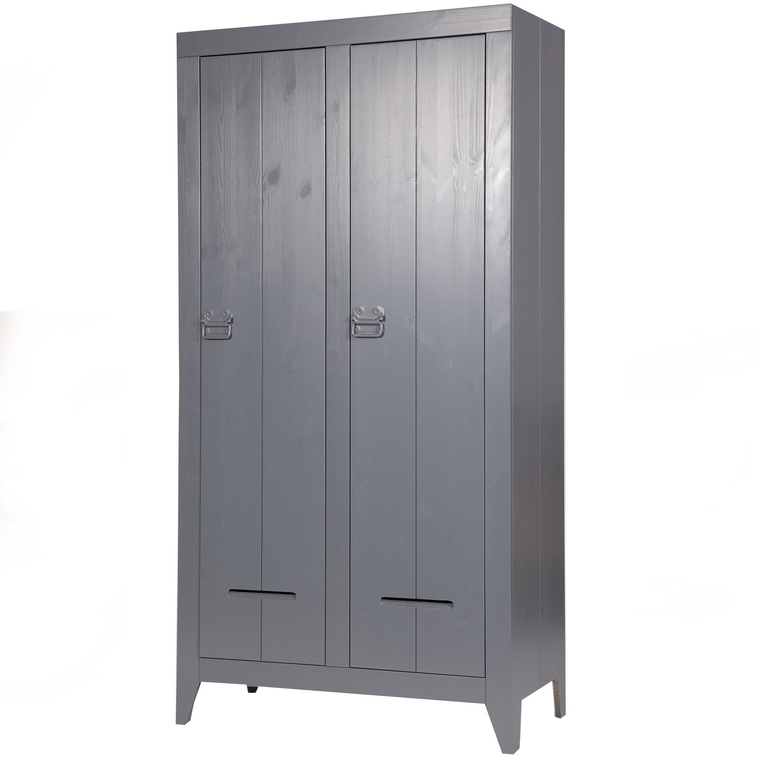 Schrank Holz Stahlgrau