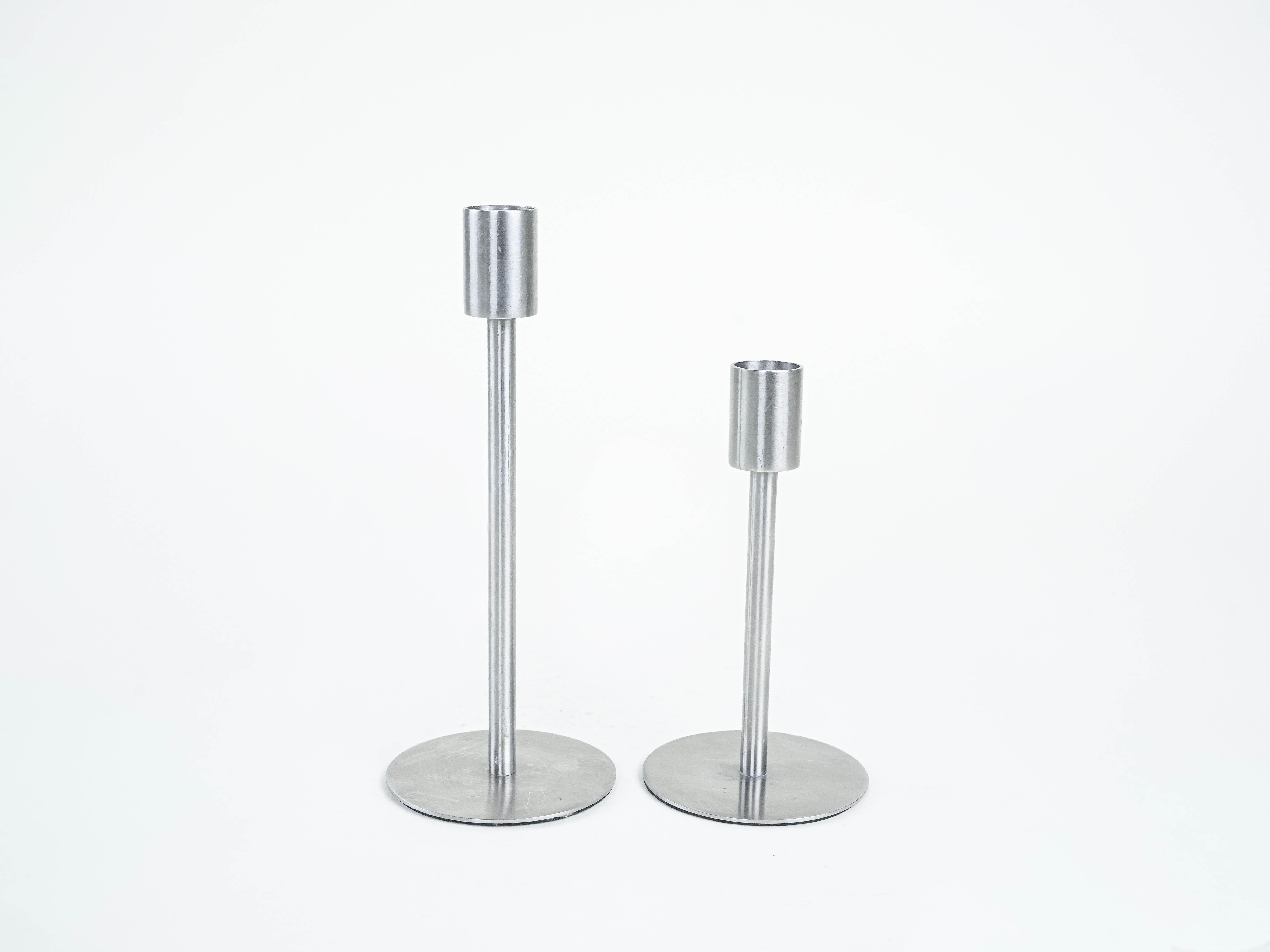 Set aus Metallkerzenständern 1970er Jahre