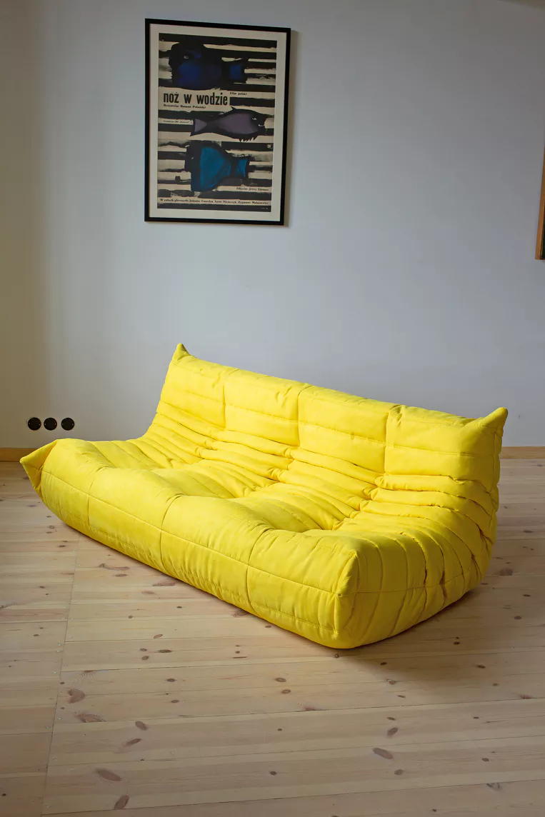 Togo Lounge Set 3-tlg. Textil Zitronengelb
