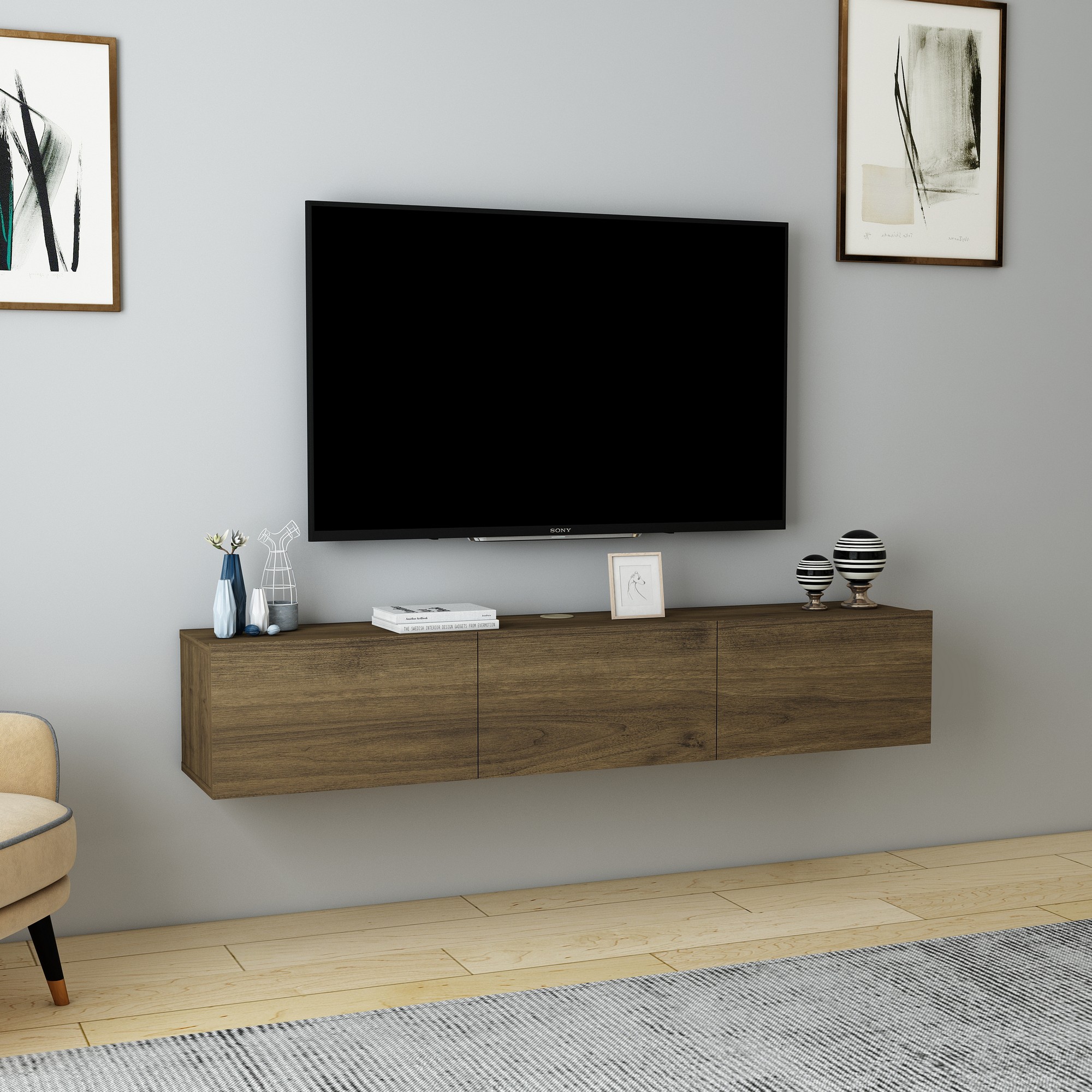 Supporto TV Denby effetto Noce Marrone