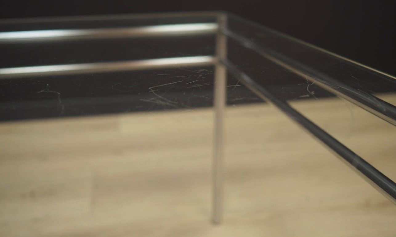 Vintage side table glass metal transparent 1960s