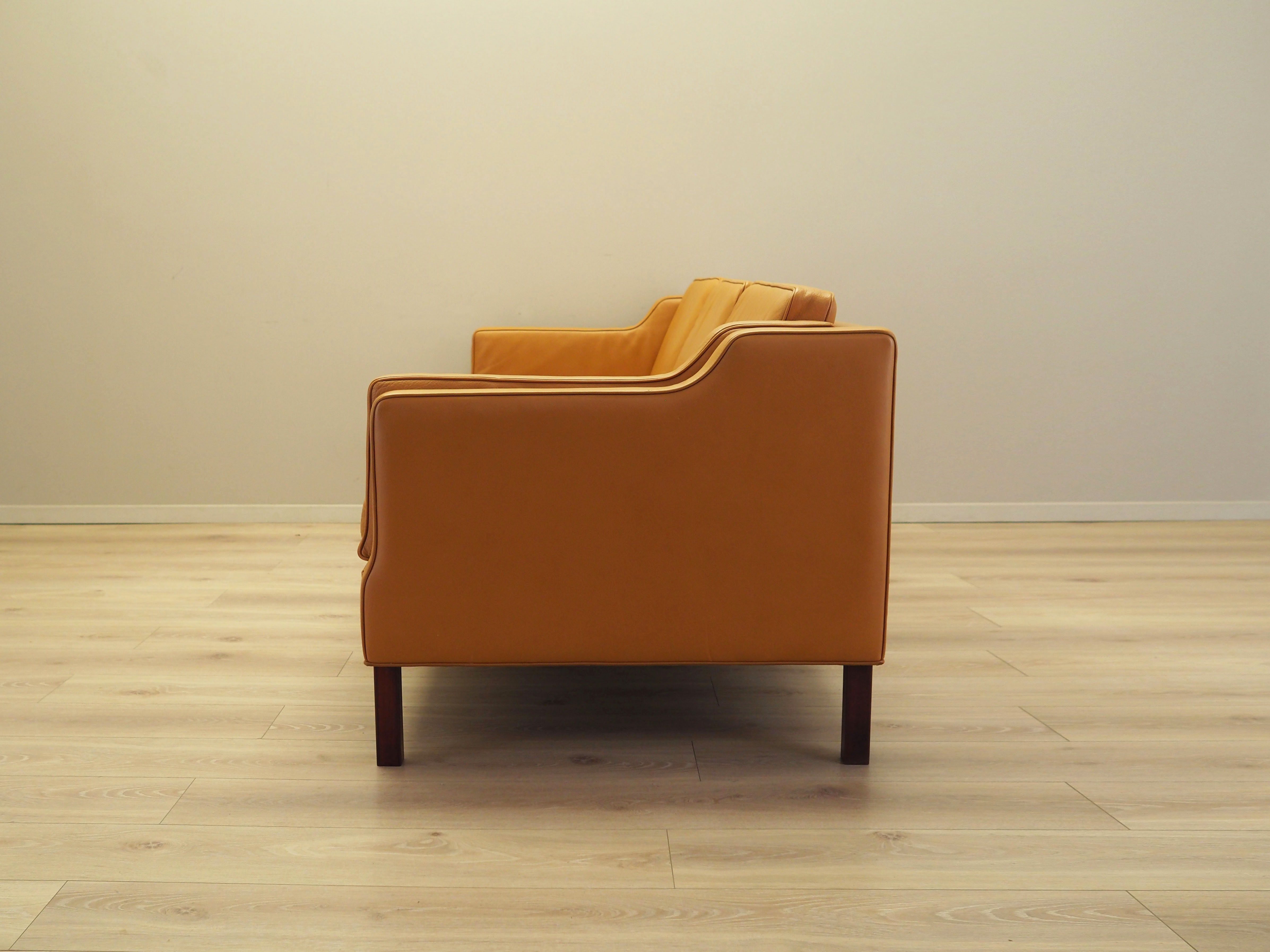 Sofa Leder Orange 1970er Jahre