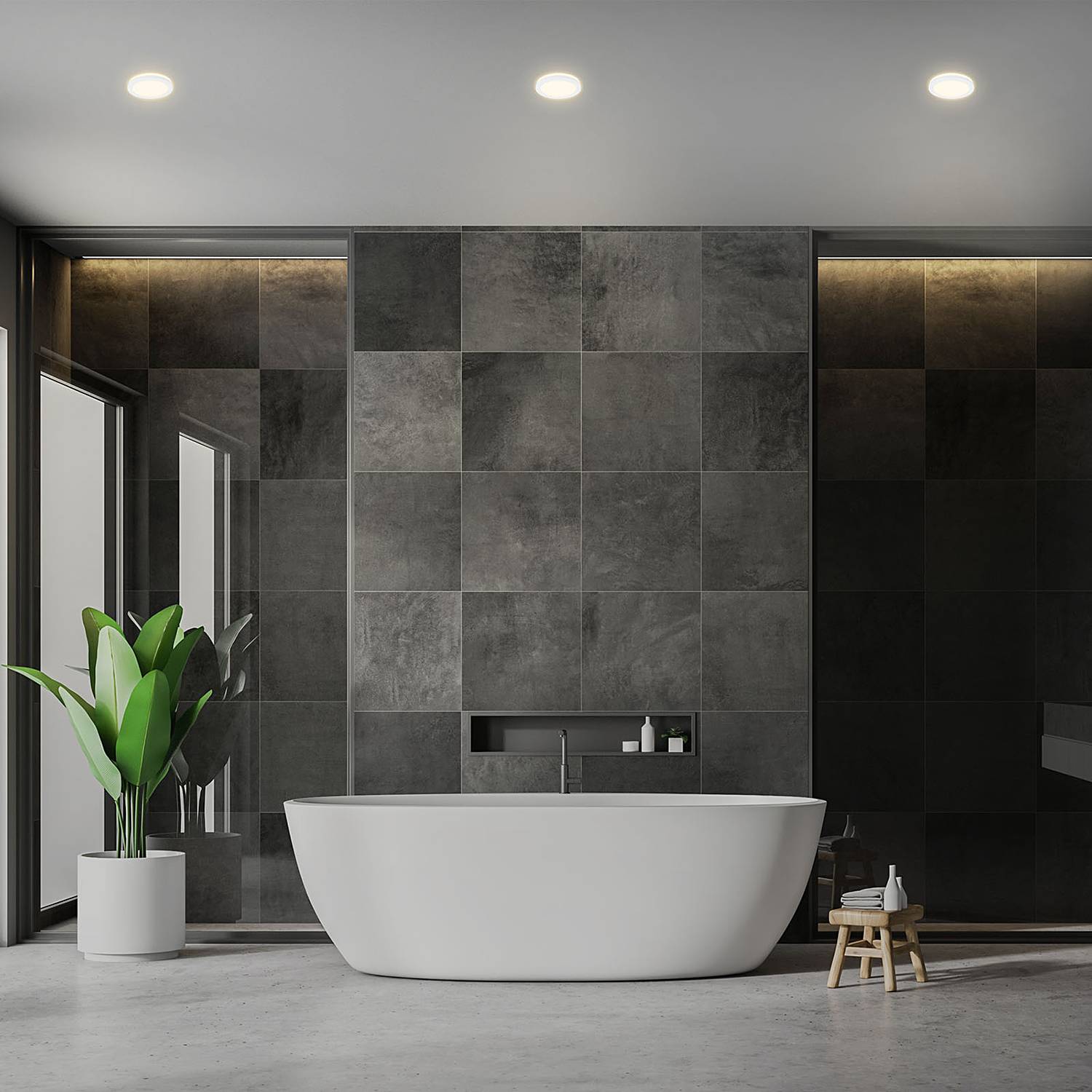 3x LED recessed spotlight Sleek White