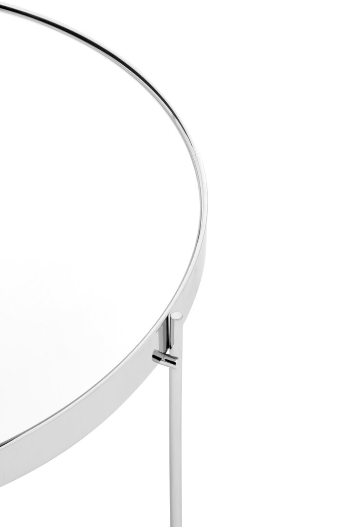 Allure Round Side Table Mirror Glass Silver