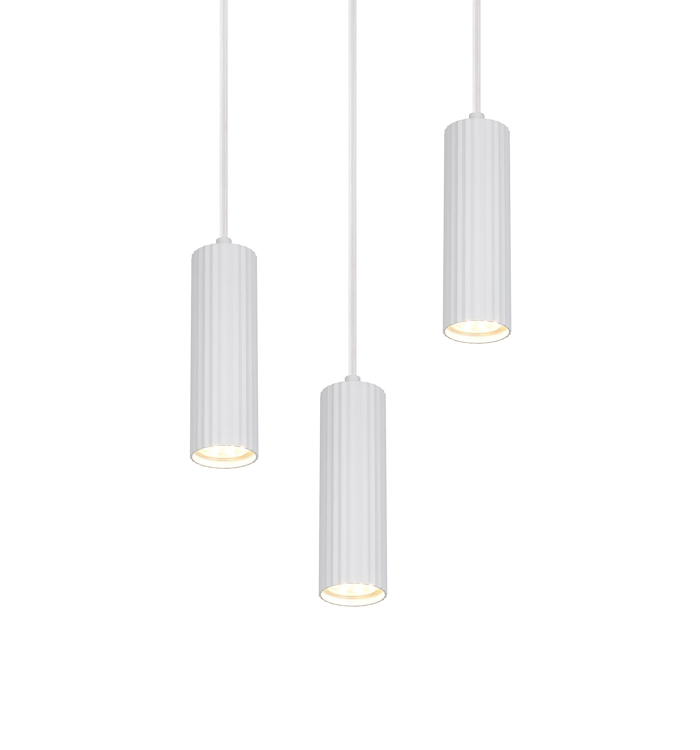 Soka Pendant Light Iron 3-bulb White
