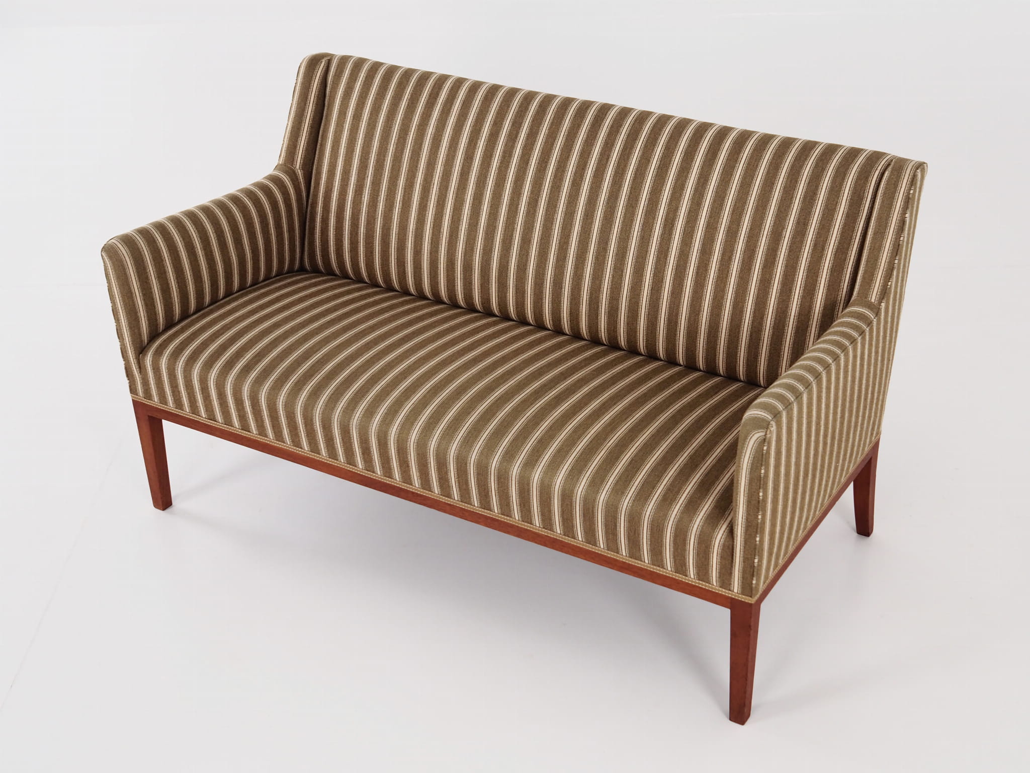 Vintage Sofa Teakholz Textil Grün 1960er Jahre 