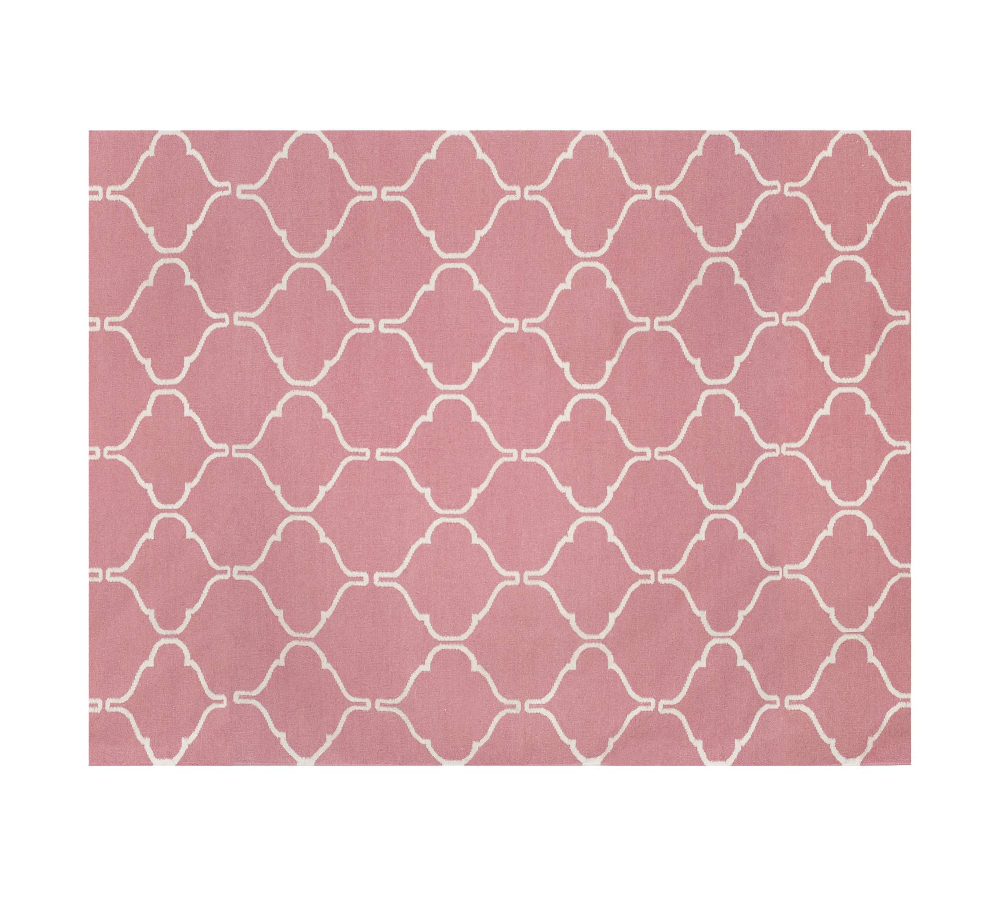 Woll-Kilim Teppich Pink 170 x 240 cm