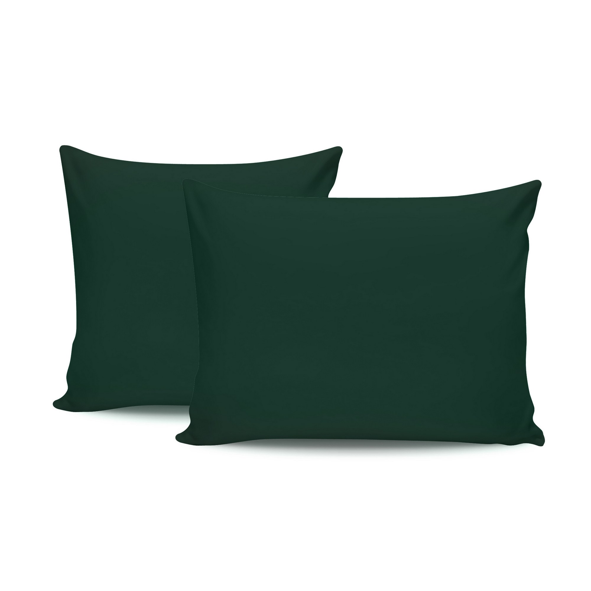 2x Pillowcase Ranforce Cotton Dark Green