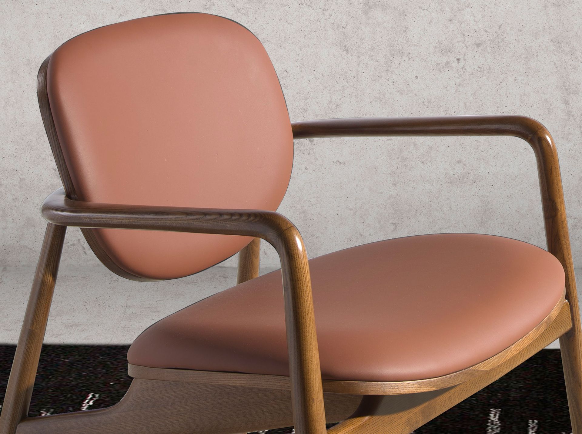 Armchair Faux Leather Walnut