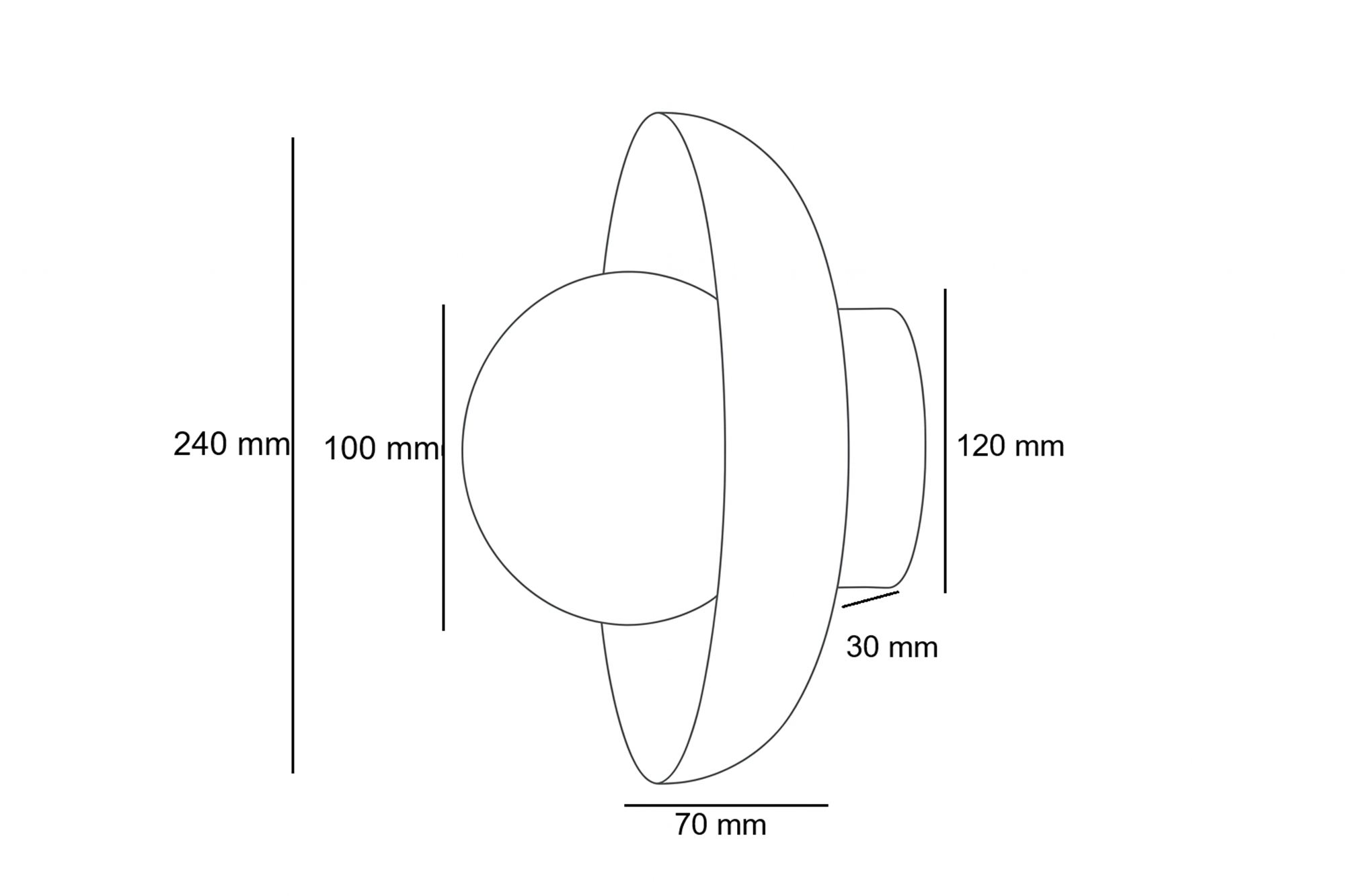 Hand Wall Lamp S Oak Wood Brown