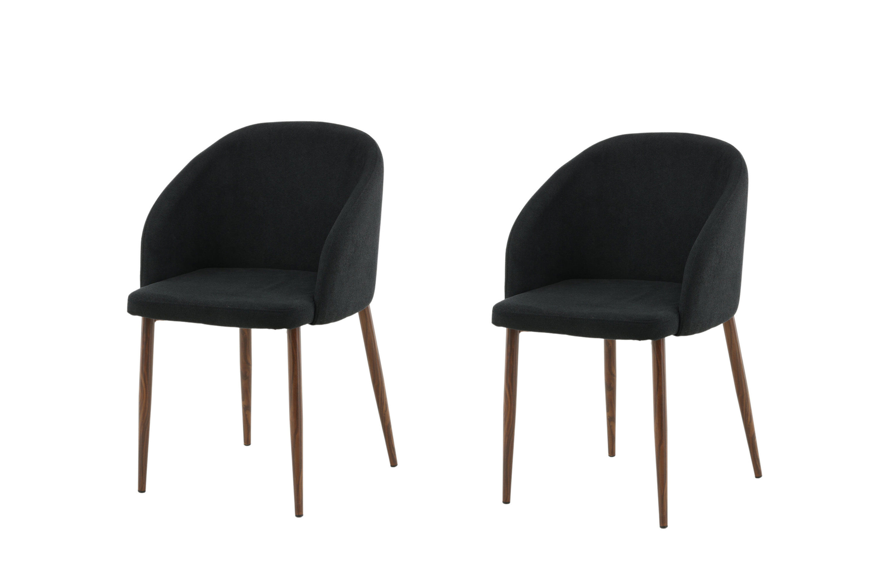 2x Arch Esszimmerstuhl-Set Walnuss Schwarz