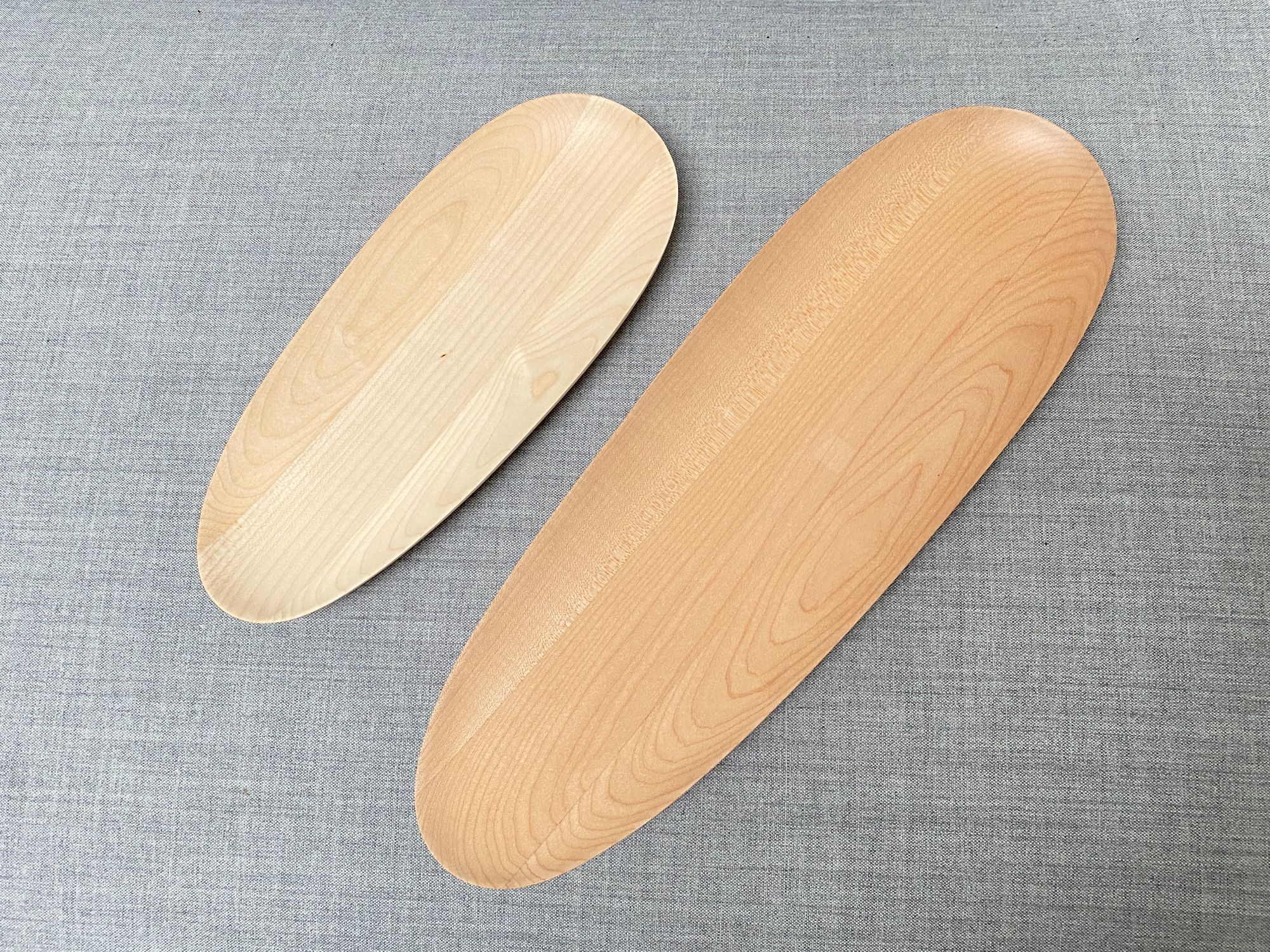 2x Dünnes Ovales Brett Eschenholz