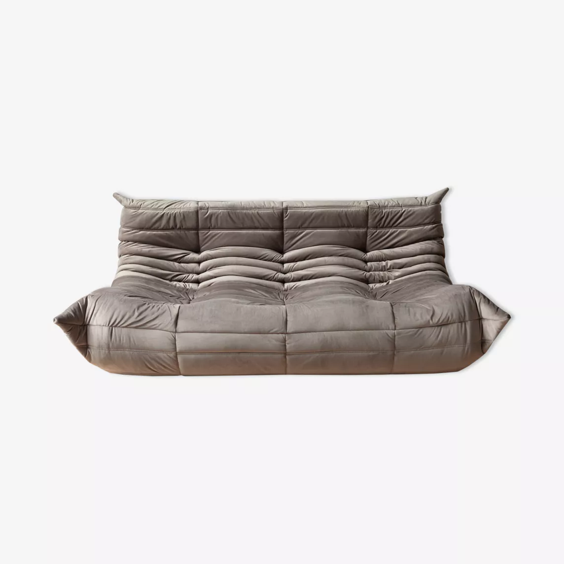 Togo Sofa 3-Sitzer Samt Warmgrau