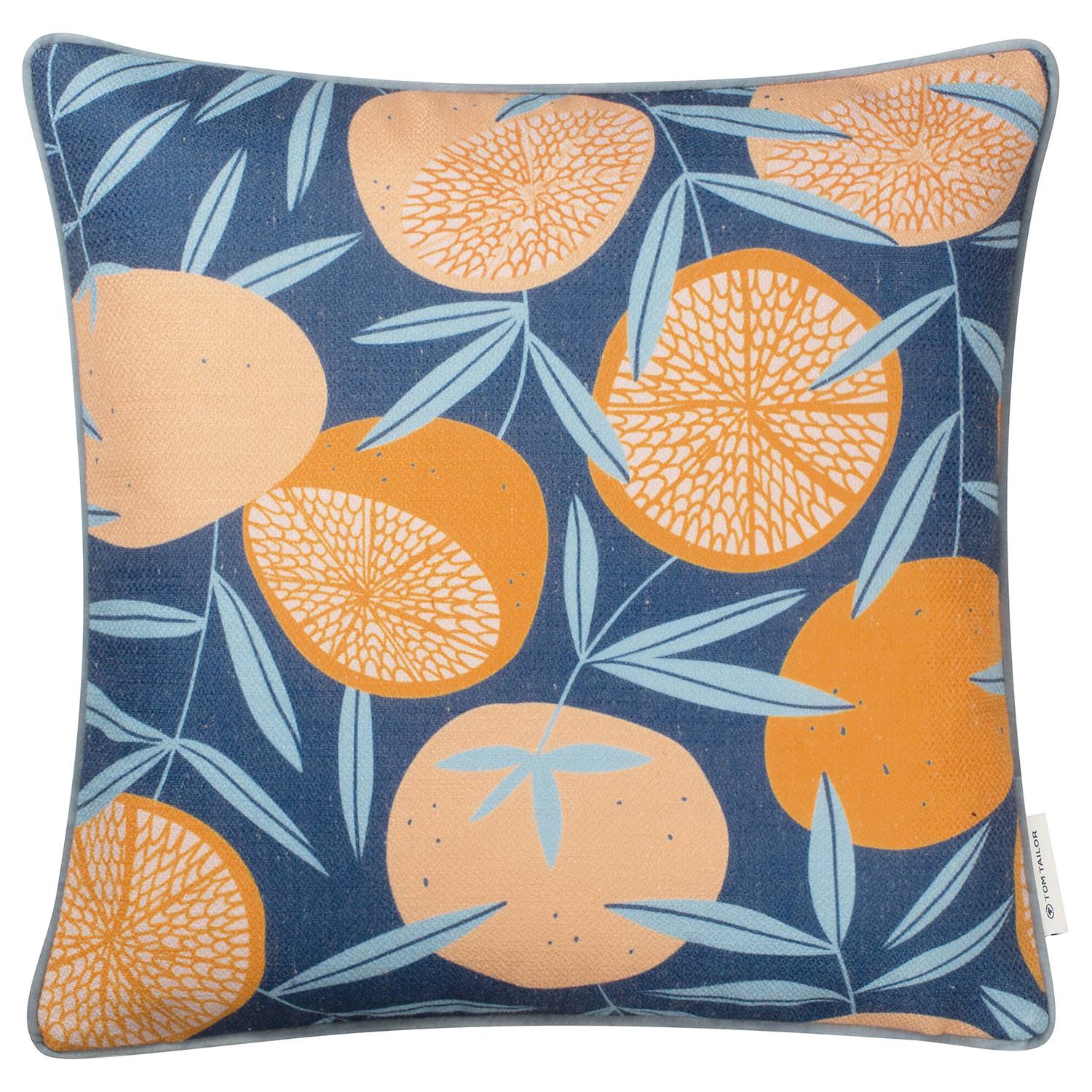 Kissenbezug Oranges Polyester / Baumwolle Navy