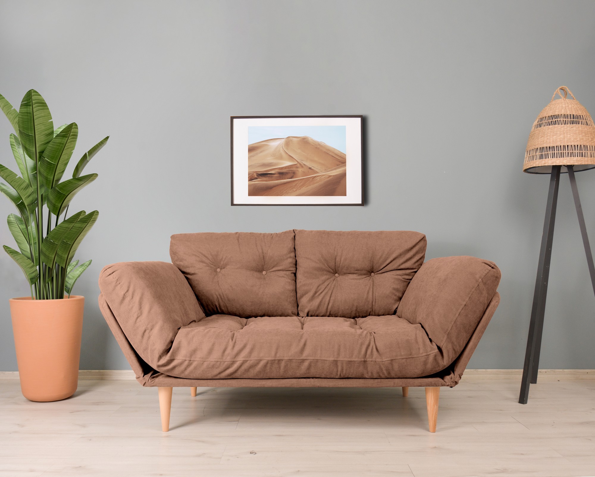 Nina Daybed Schlafsofa 3-Sitzer Hellbraun