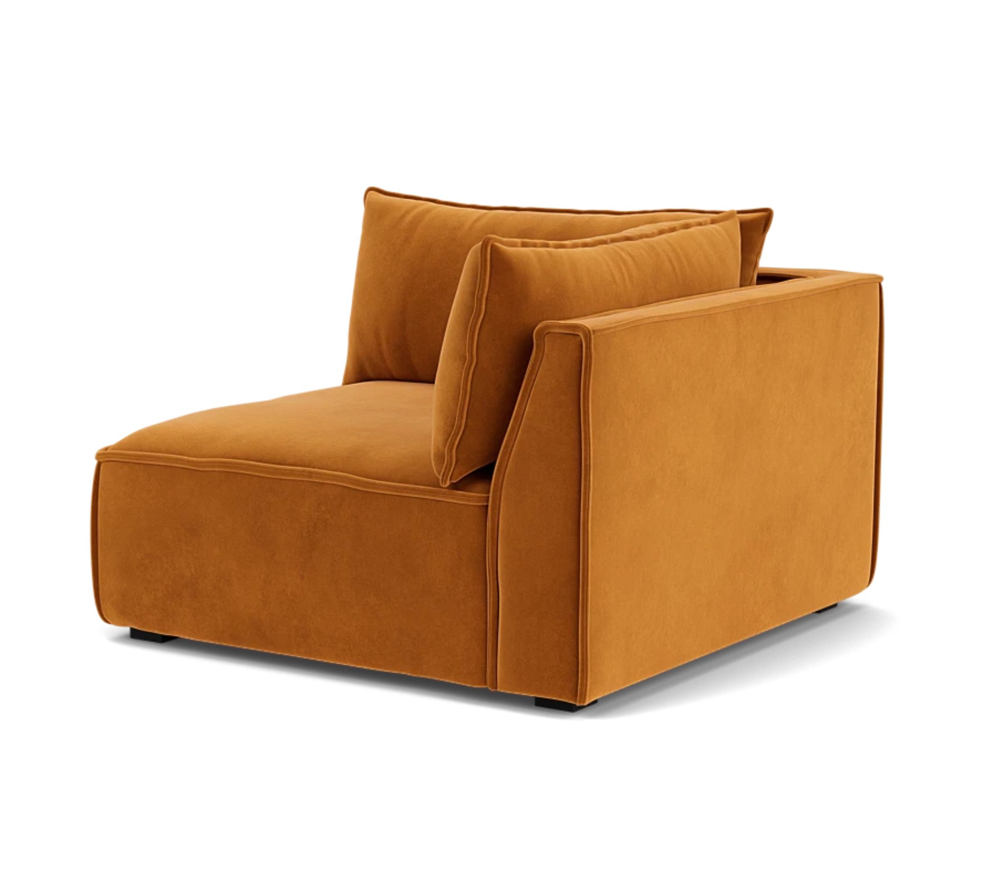 Daphne 1-Sitzer Eckmodul Rechts Velour Matt Amber