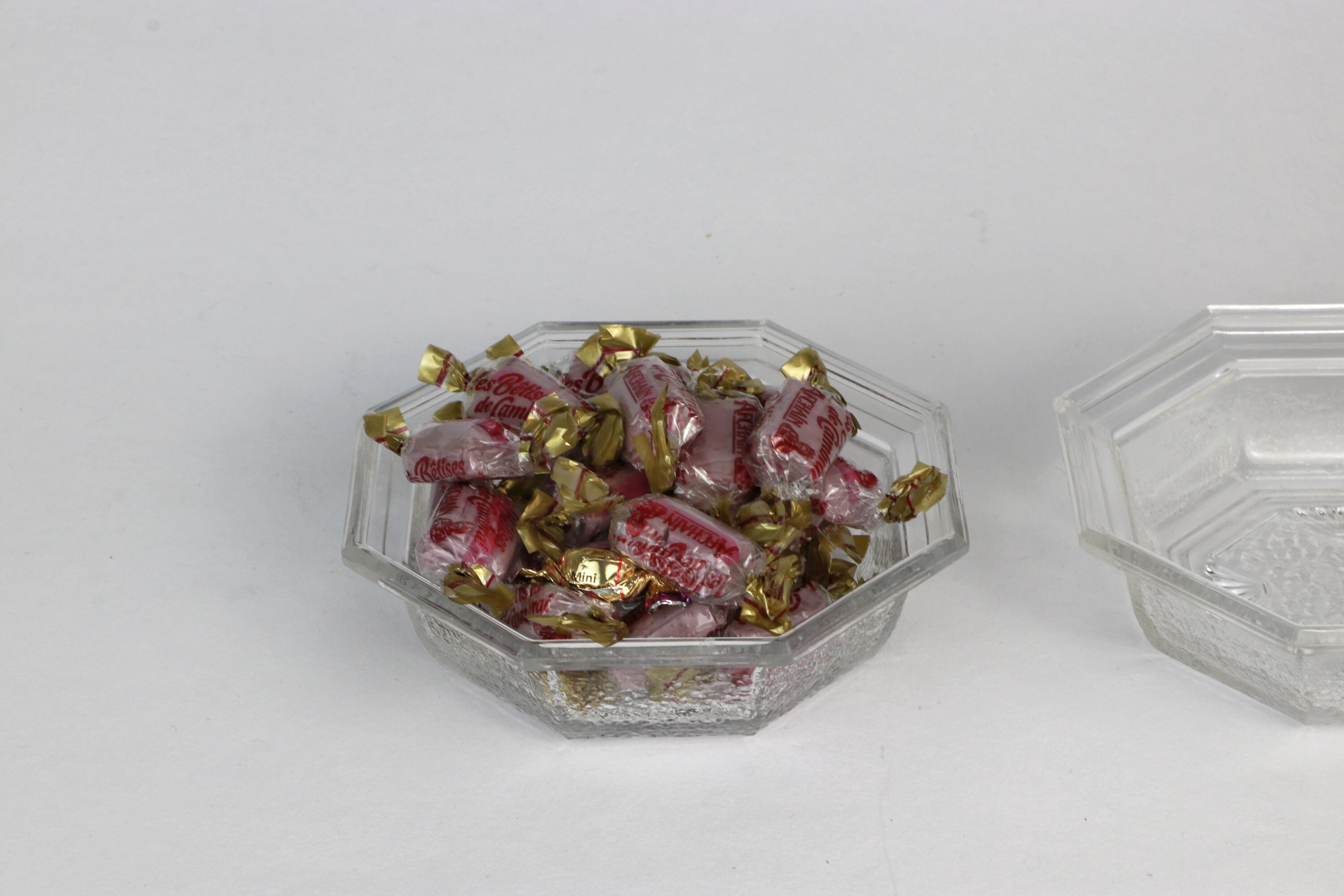 5x Vintage Art Deco Revival Schale Bleikristall 1960er Jahre