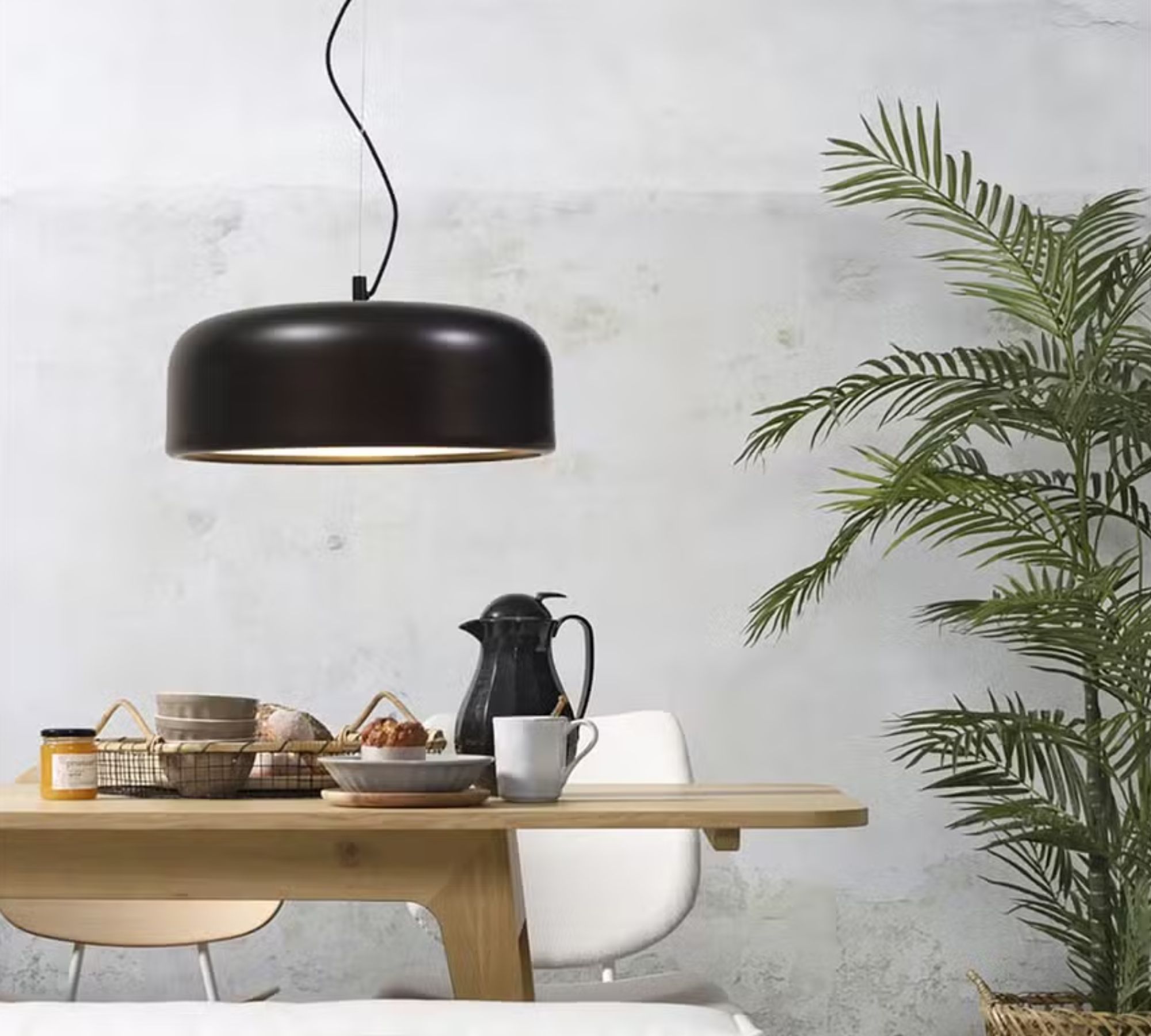 Pendant lamp 1-bulb iron black