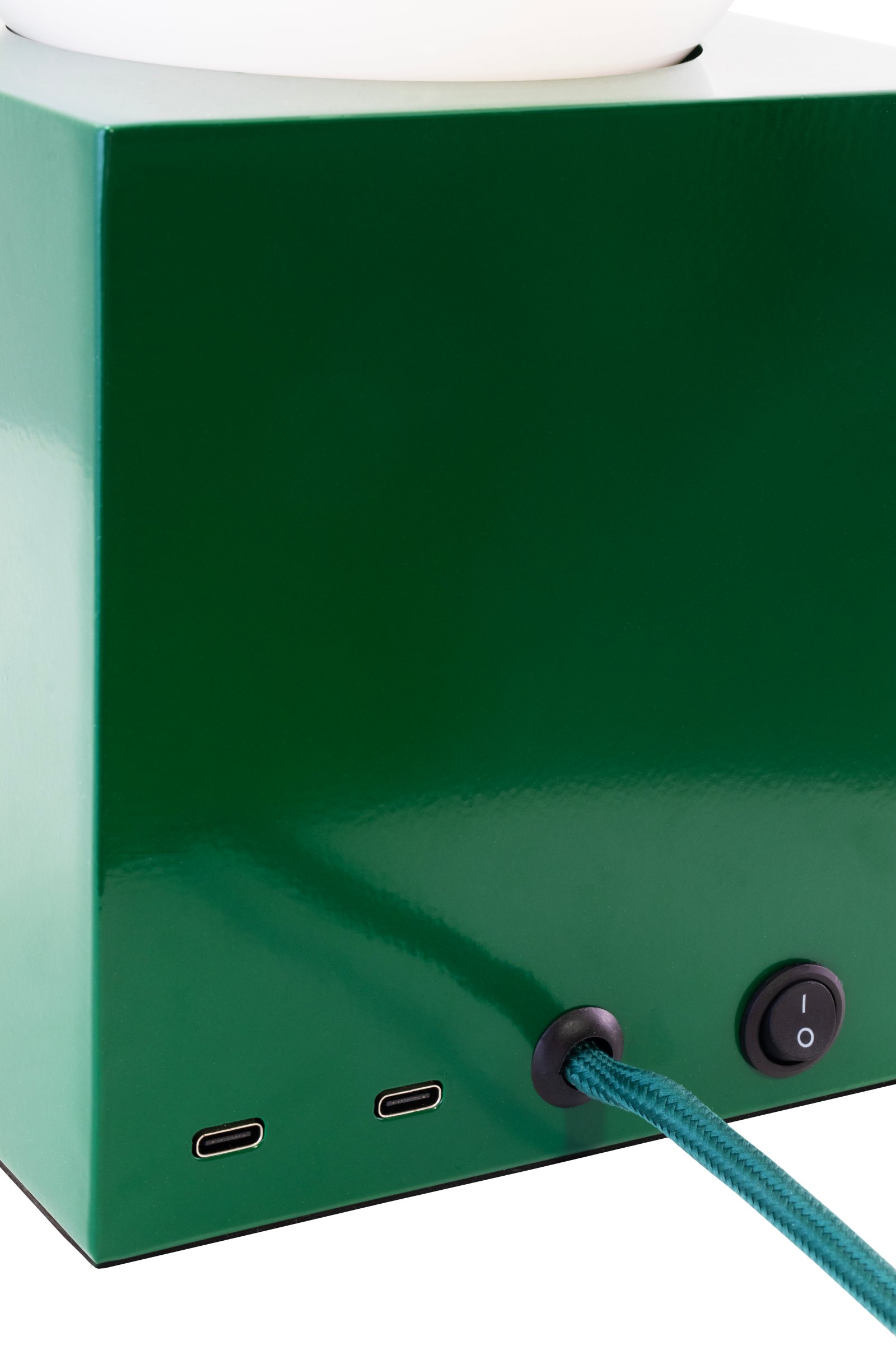 Bob 14 Tischleuchte Grün mit USB-C Ladestation