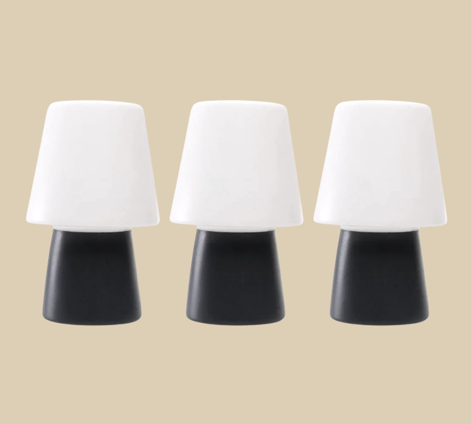 3x Tischleuchte Anthrazit