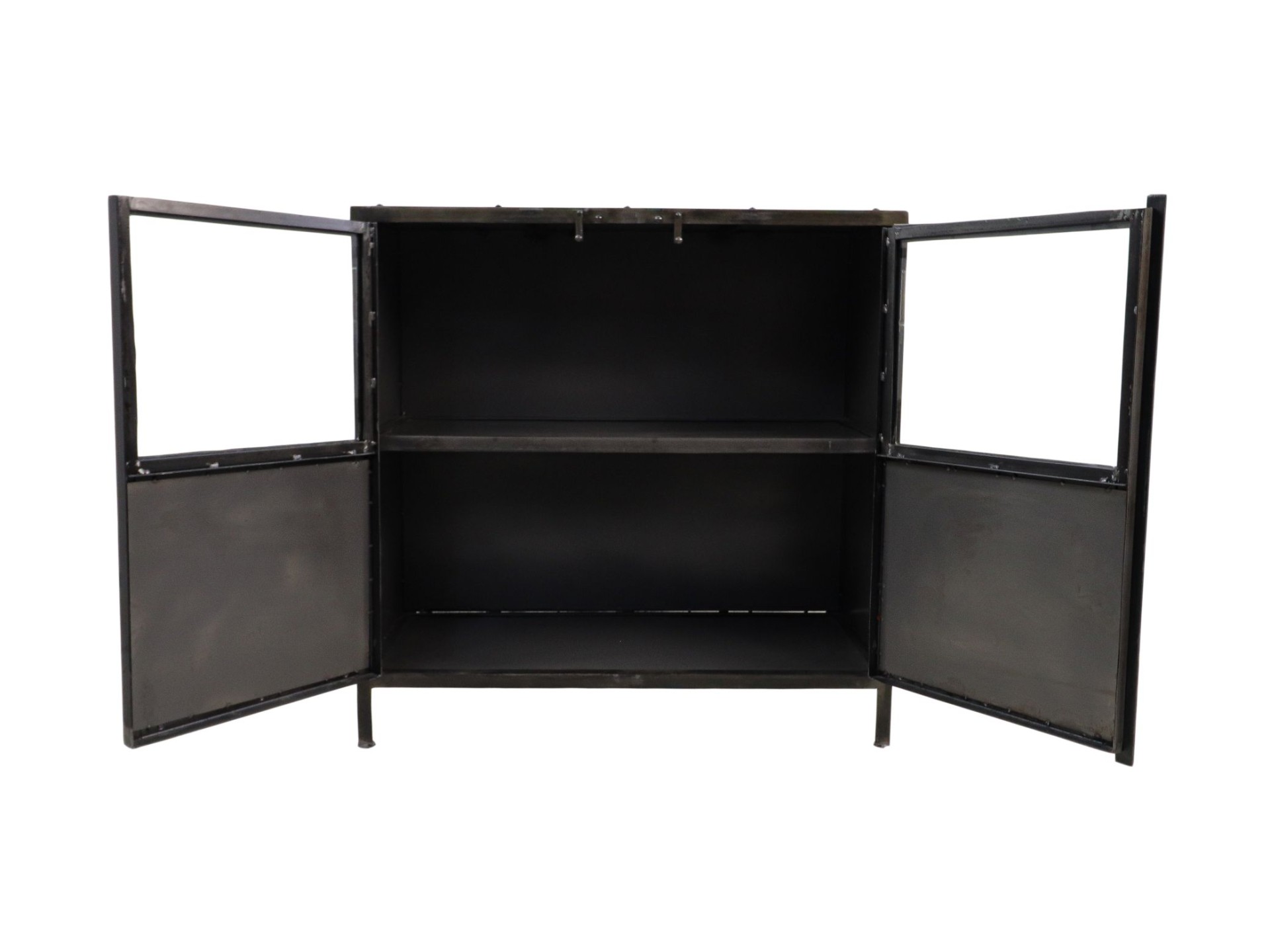 Brooklyn Schrank mit 2 Türen Metall Glas