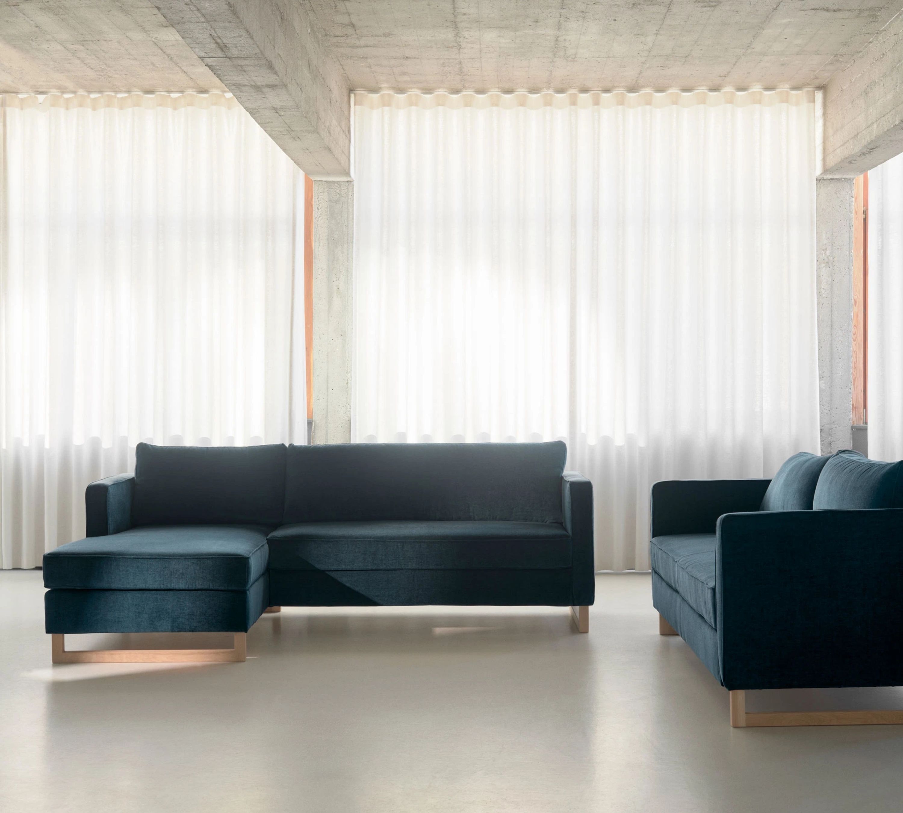 Madison Schlafsofa Récamiere Links Danny Dusty Blue