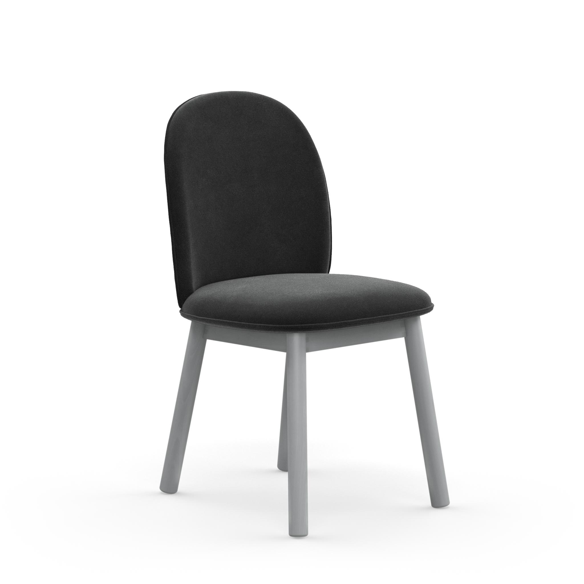 Ace Chair Velours Holz Grau