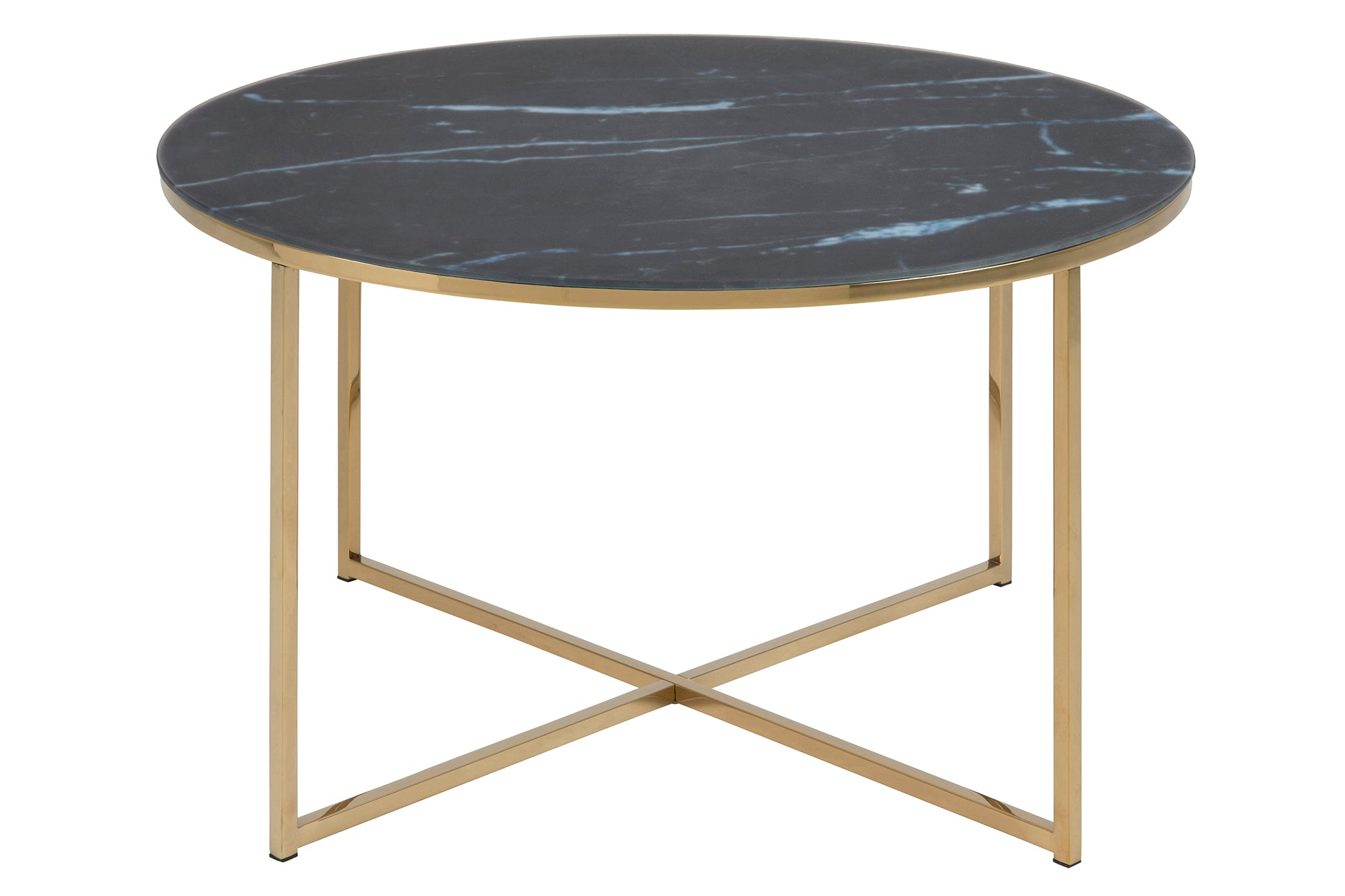Genoa Couchtisch Glas Metall Schwarz