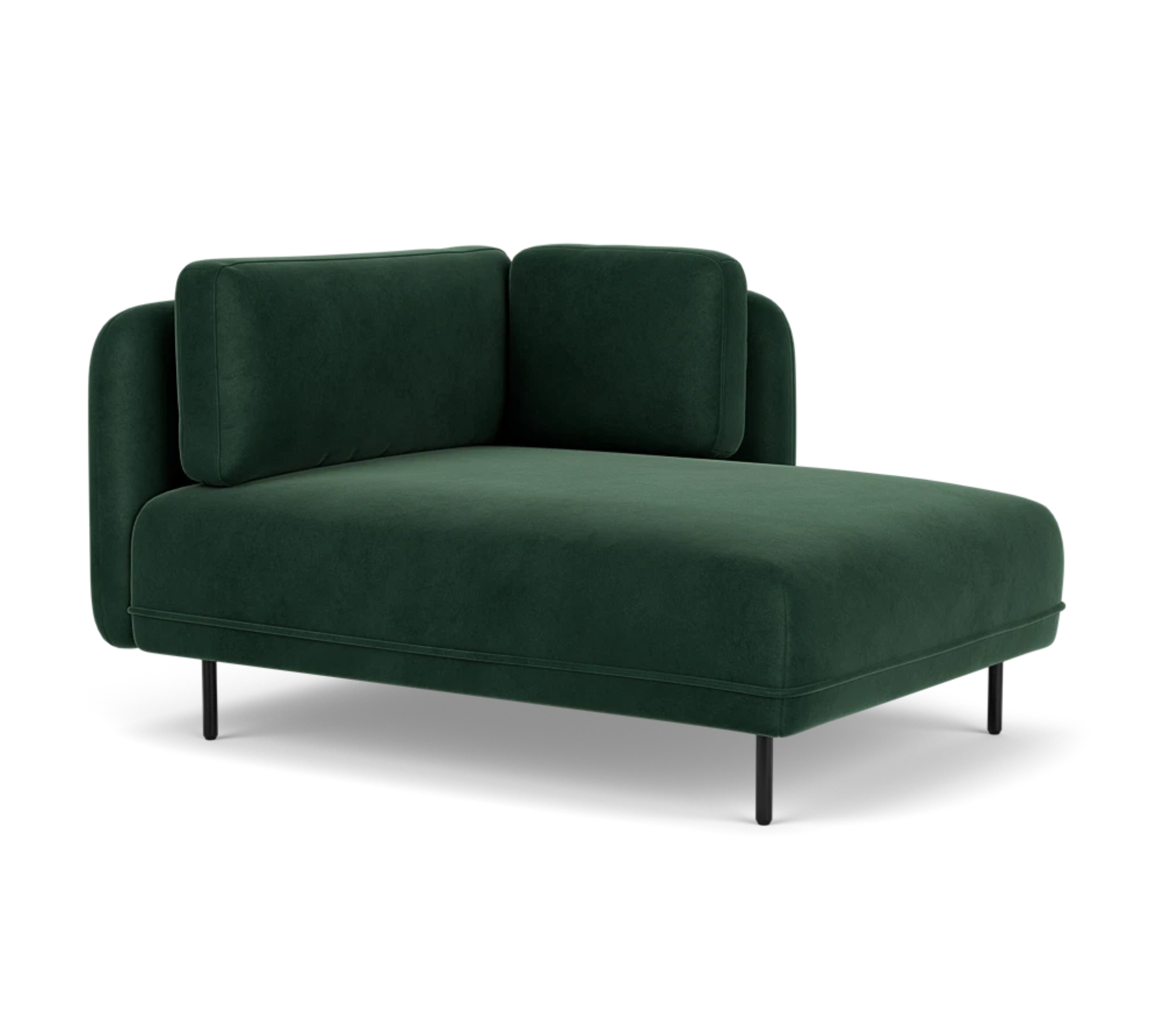 Ellis Récamiere abnehmbare Armlehne Velour Lux Dark Green