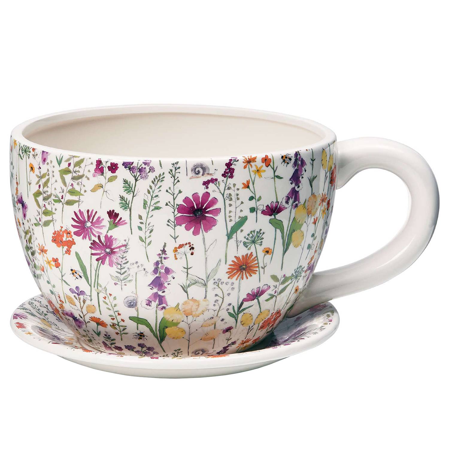 Pflanztasse Blumendekor PLANT A CUP Dolomit Mehrfarbig