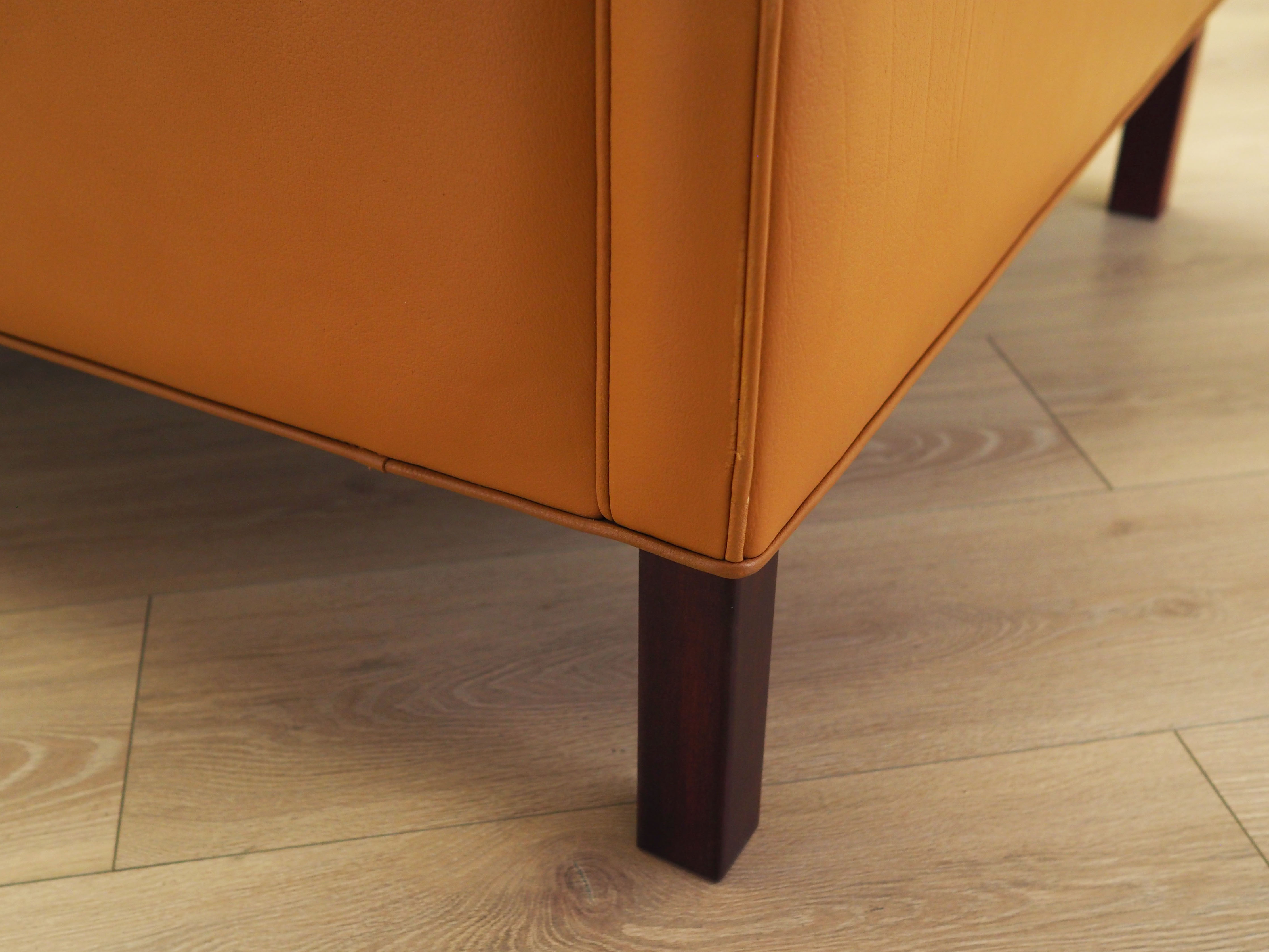 Sofa Leder Orange 1970er Jahre