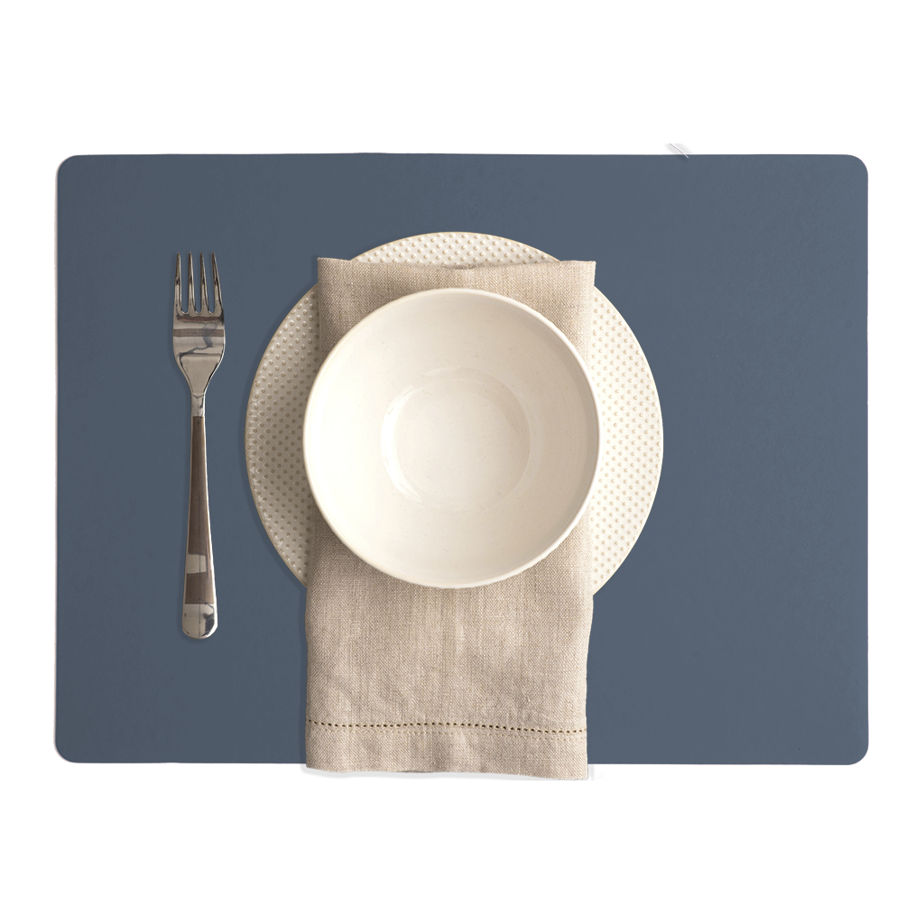 Placemat Rectangular 100% Recycled Leather Petrol