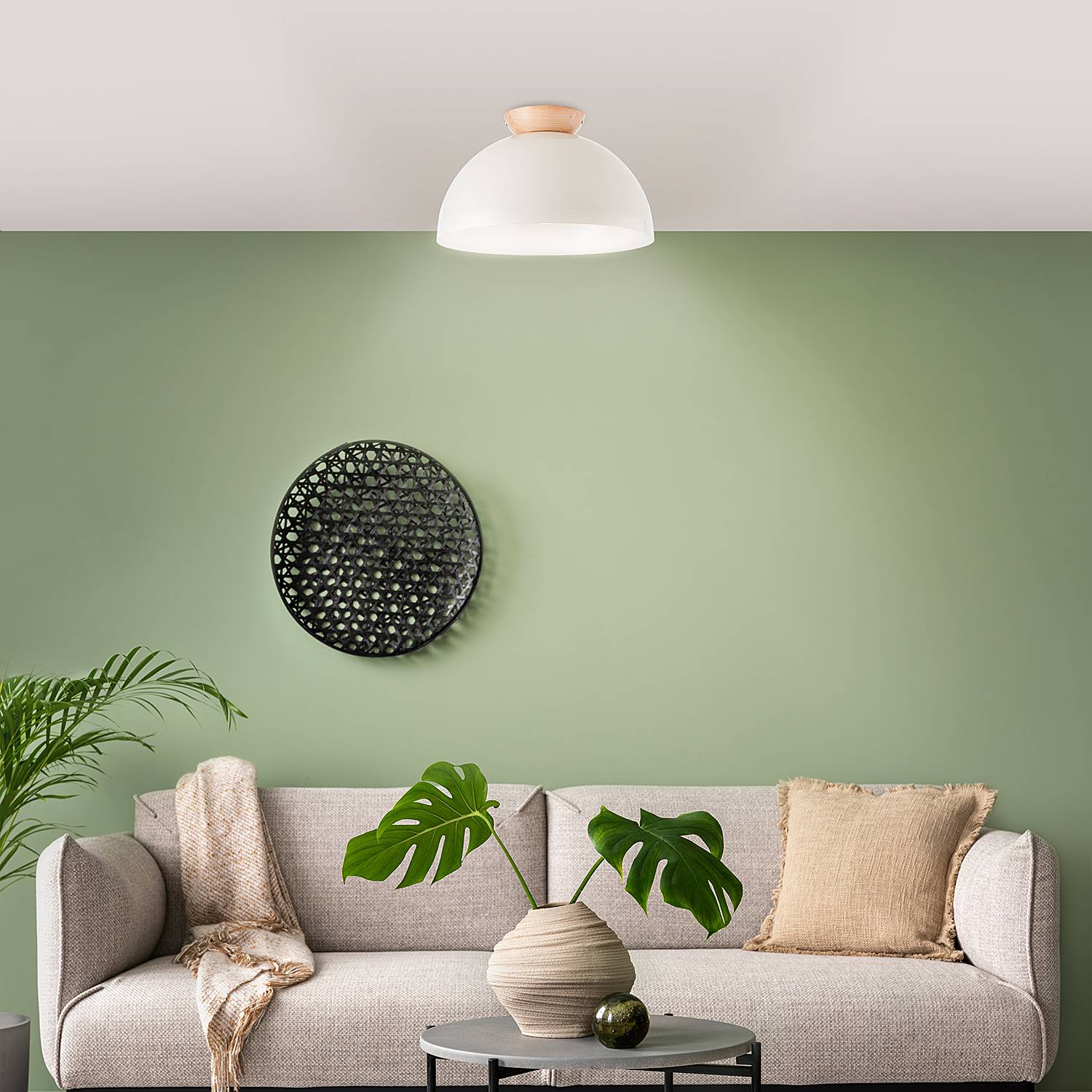 Ceiling light Nalam iron oak