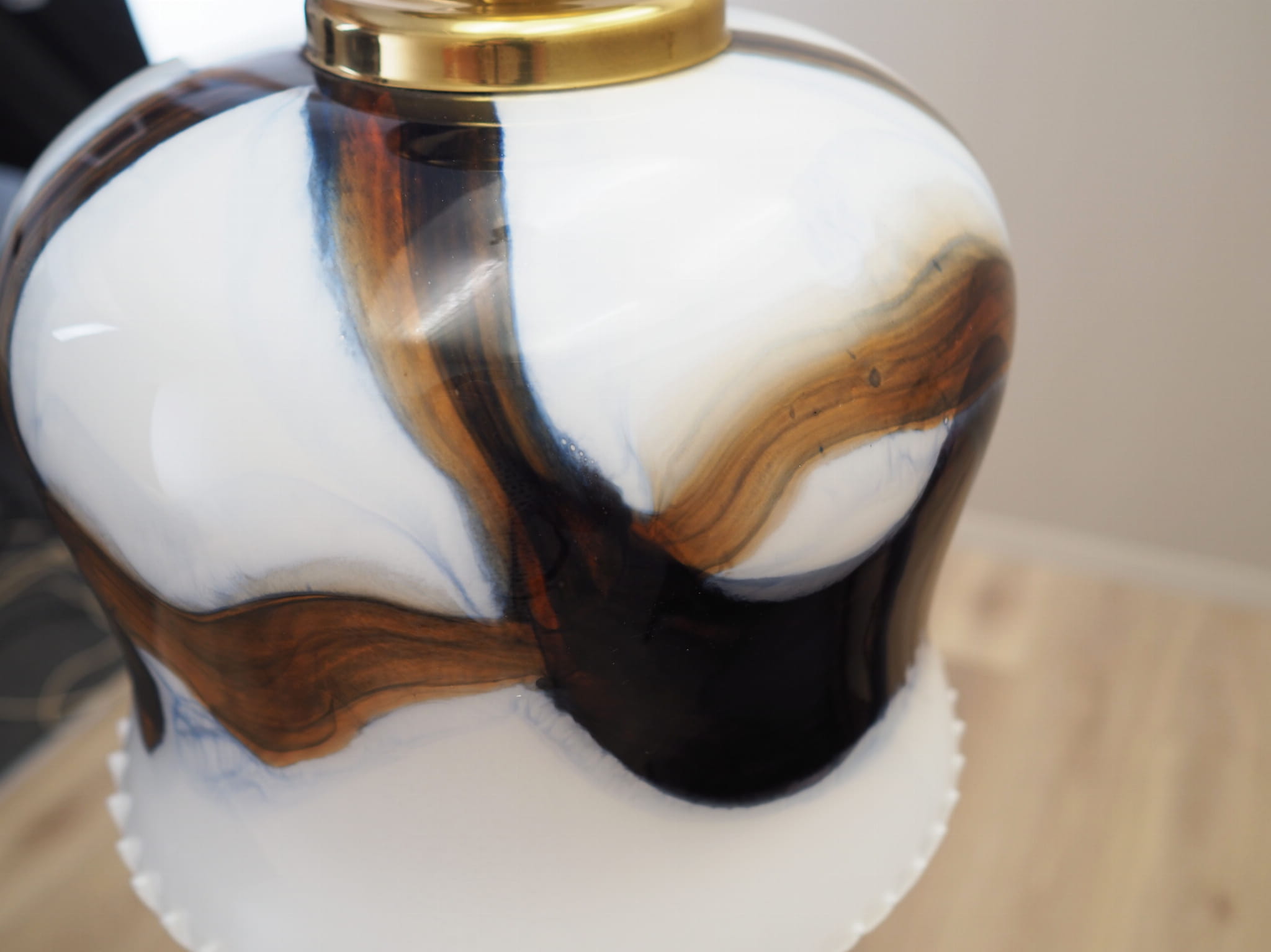 Vintage pendant lamp glass metal multicolor 1970s