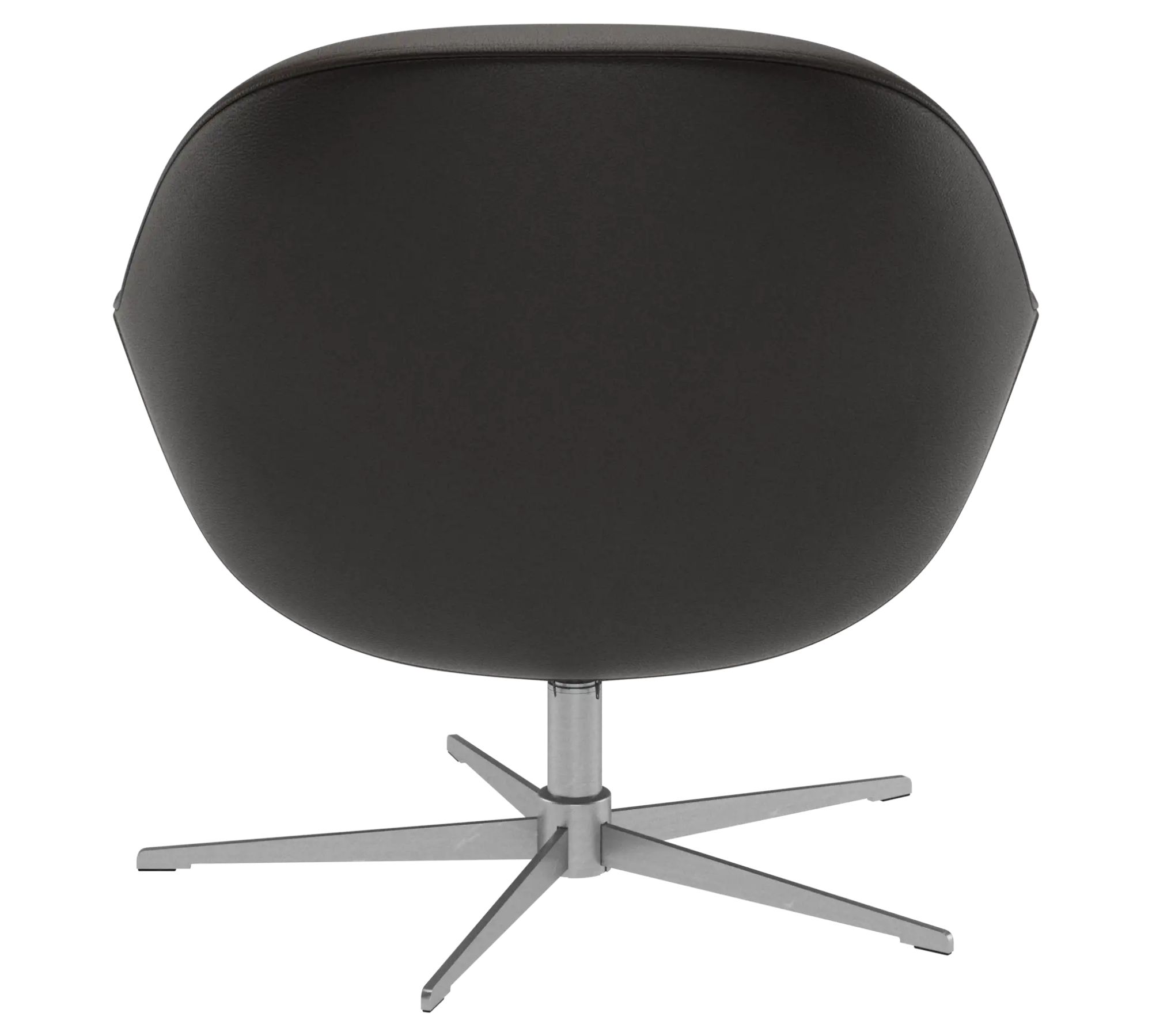 Veneto Armchair Swivel Leather Steel Tobacco Brown