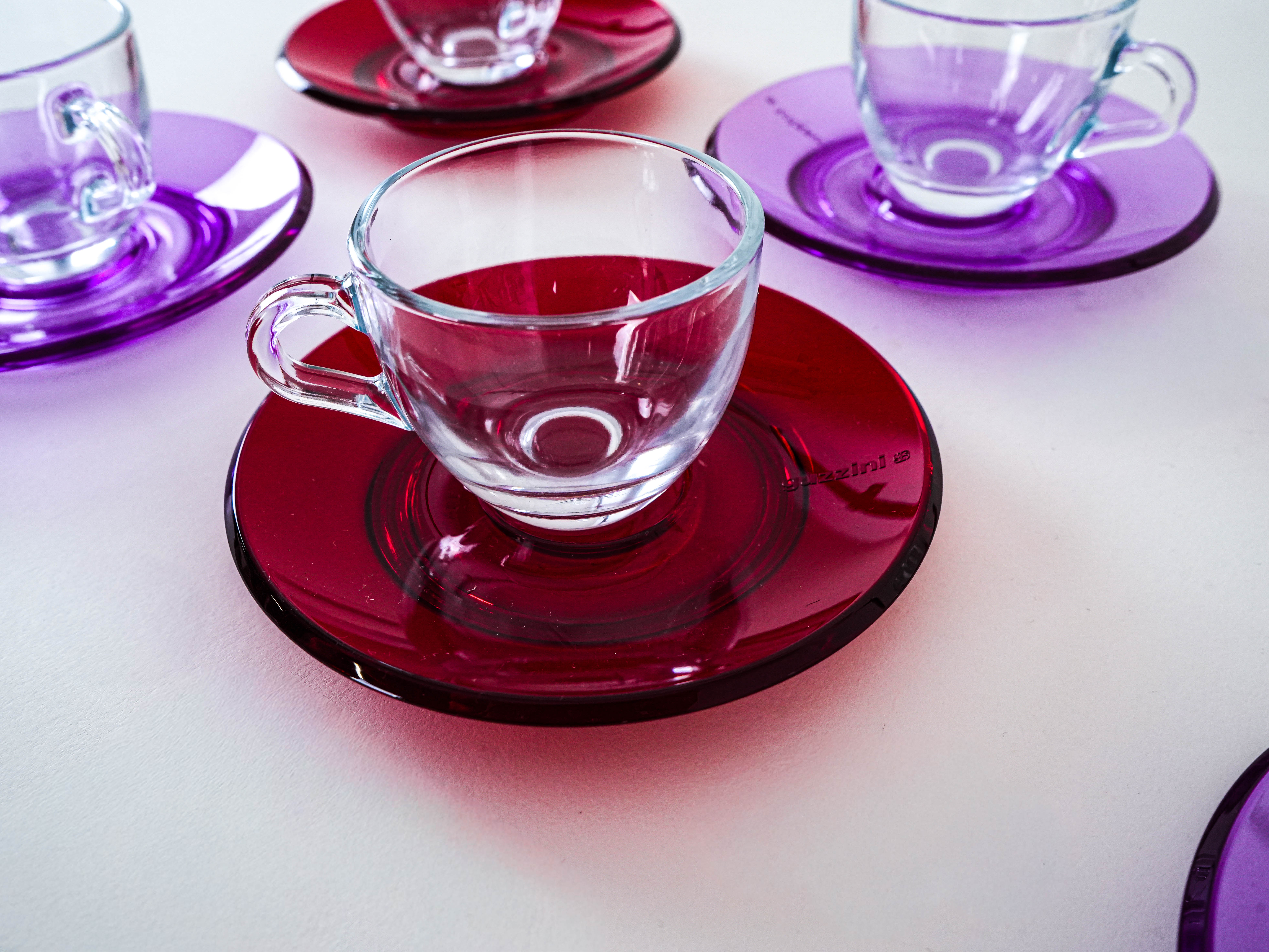 Glass Cup Set Multicolored 1970s
