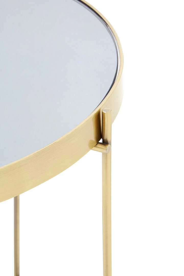Allure Round Side Table Metal Glass Gold