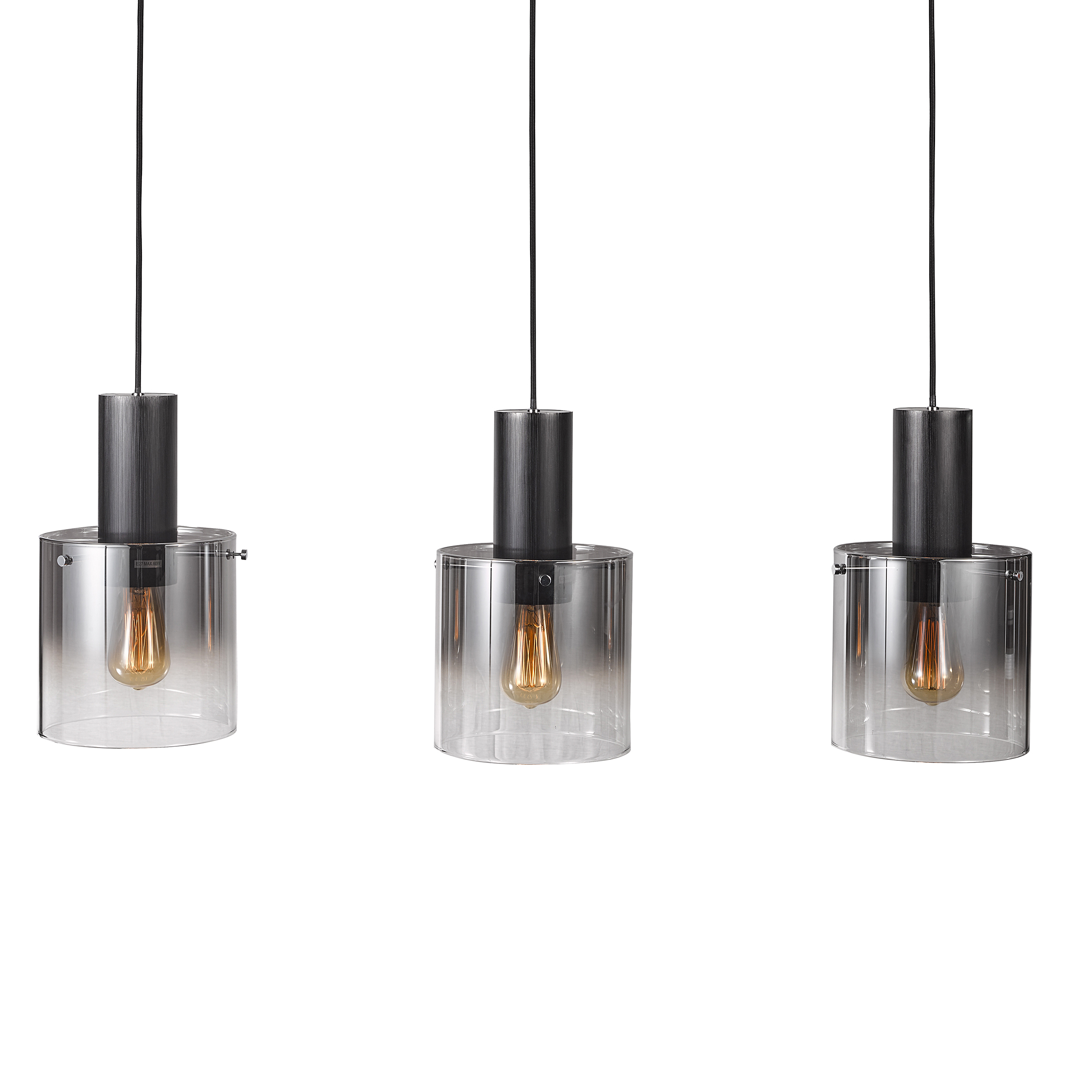 Alesund 3-flammige Pendelleuchte Aluminium Schwarz 