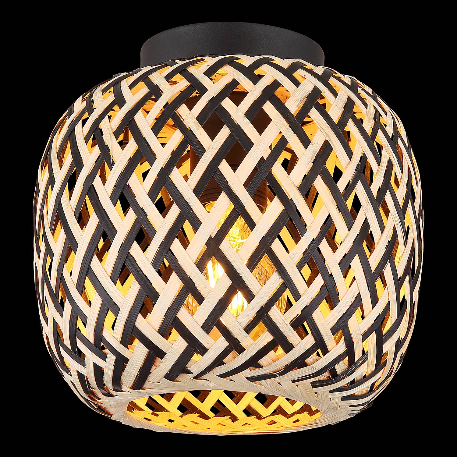 1-Flame Ceiling Lamp Colly Bamboo Solid Iron