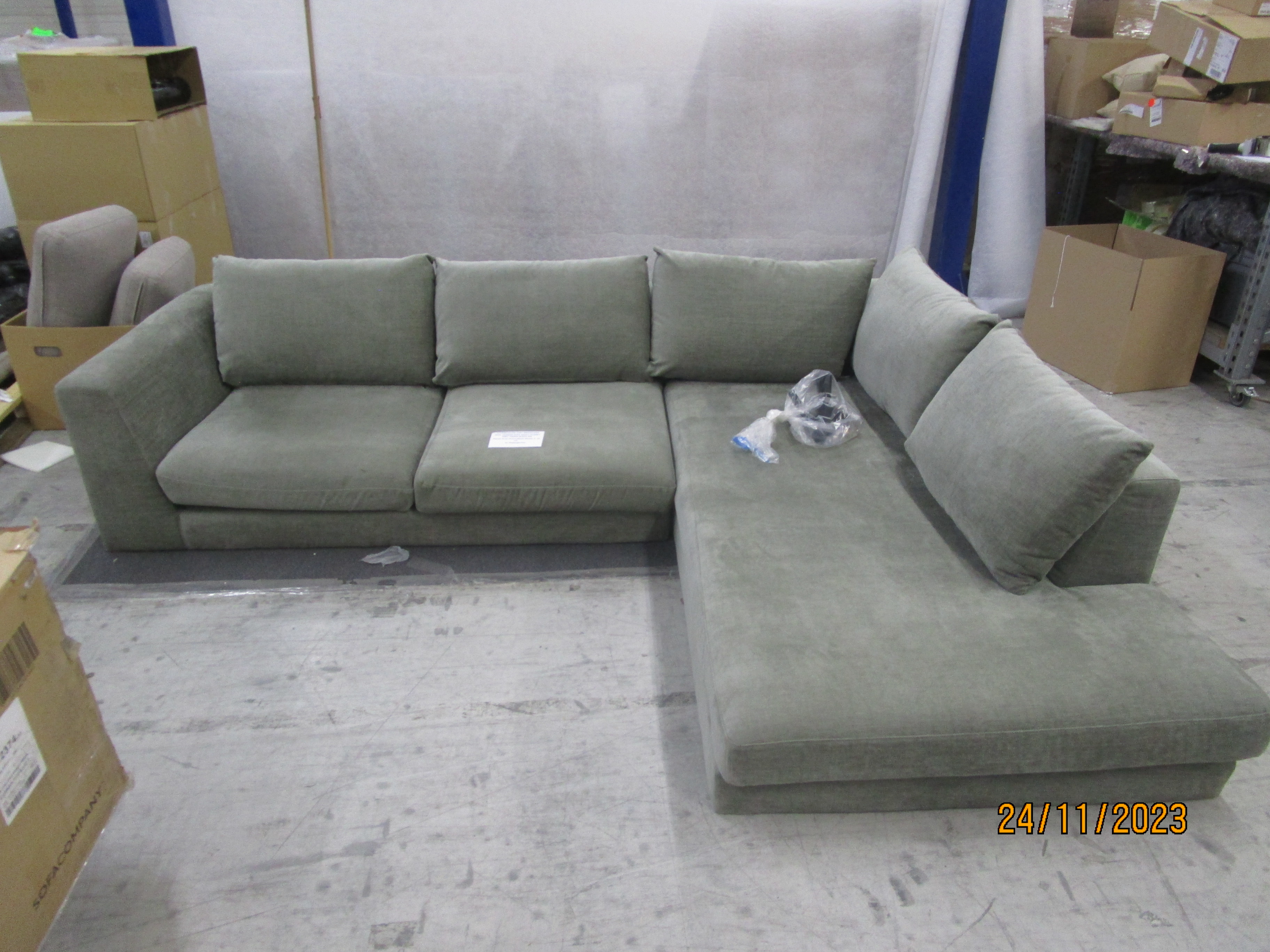 Noa Ecksofa Rechts Planet Grey Green