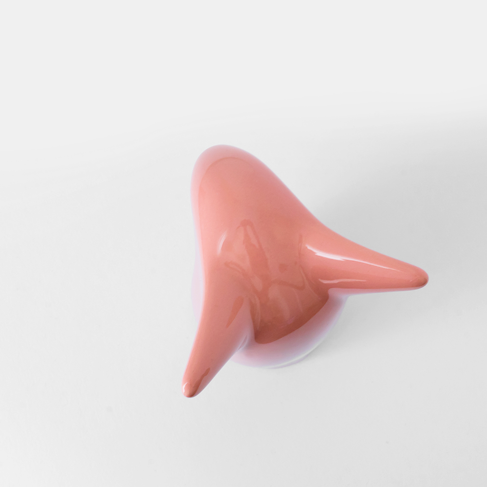 Curious Penguin Decorative Figure Porcelain Salmon Pink