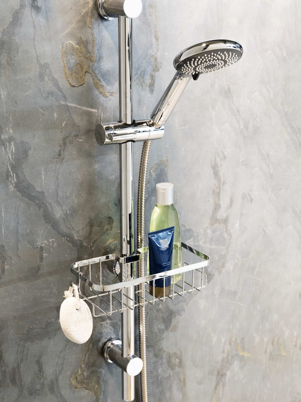 Shower shelf Floresta Stainless steel ABS Silver